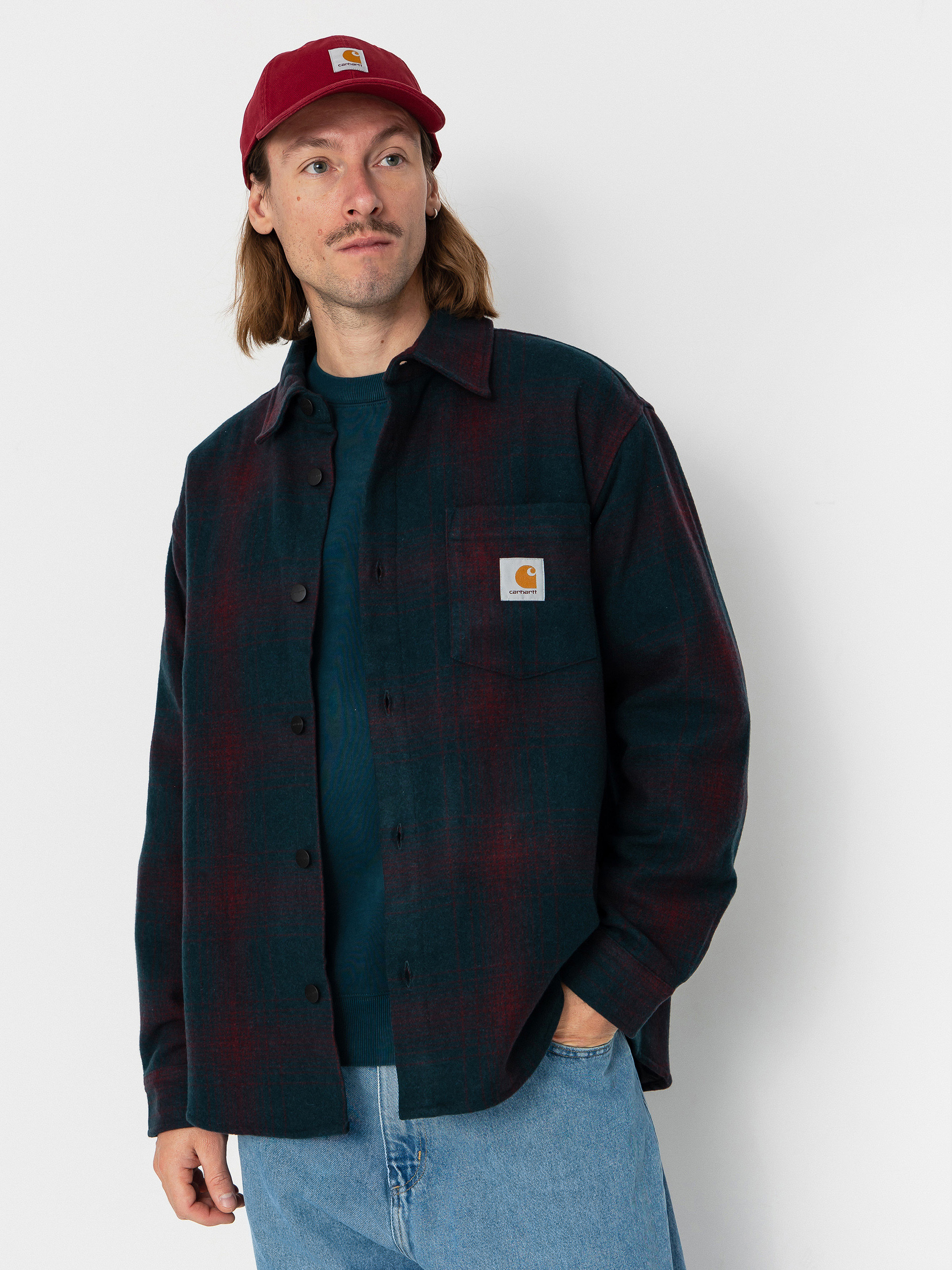 Geacă Carhartt WIP Brennan (brennan check/deep lagoon/rondo)