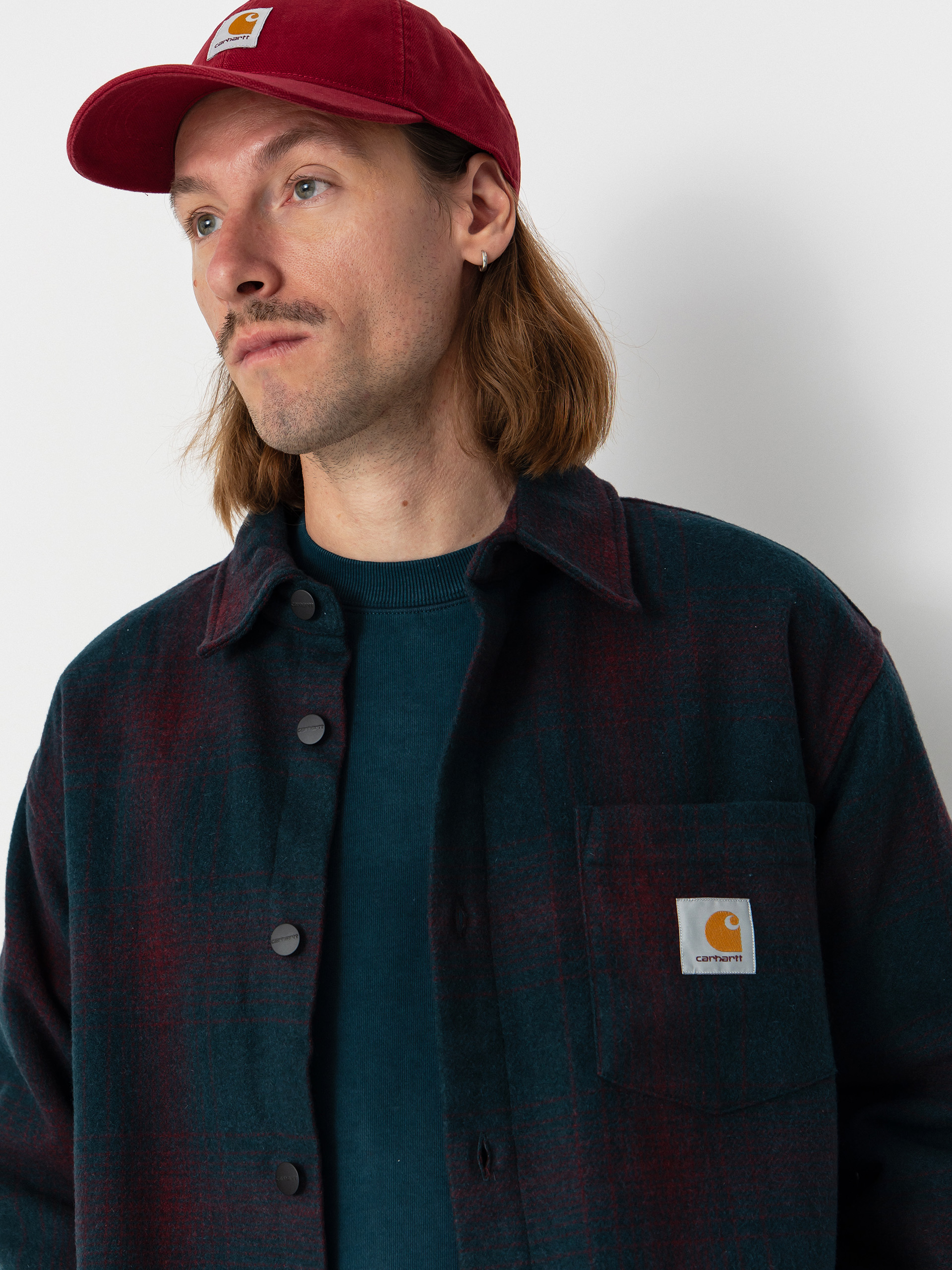 Geacă Carhartt WIP Brennan (brennan check/deep lagoon/rondo)