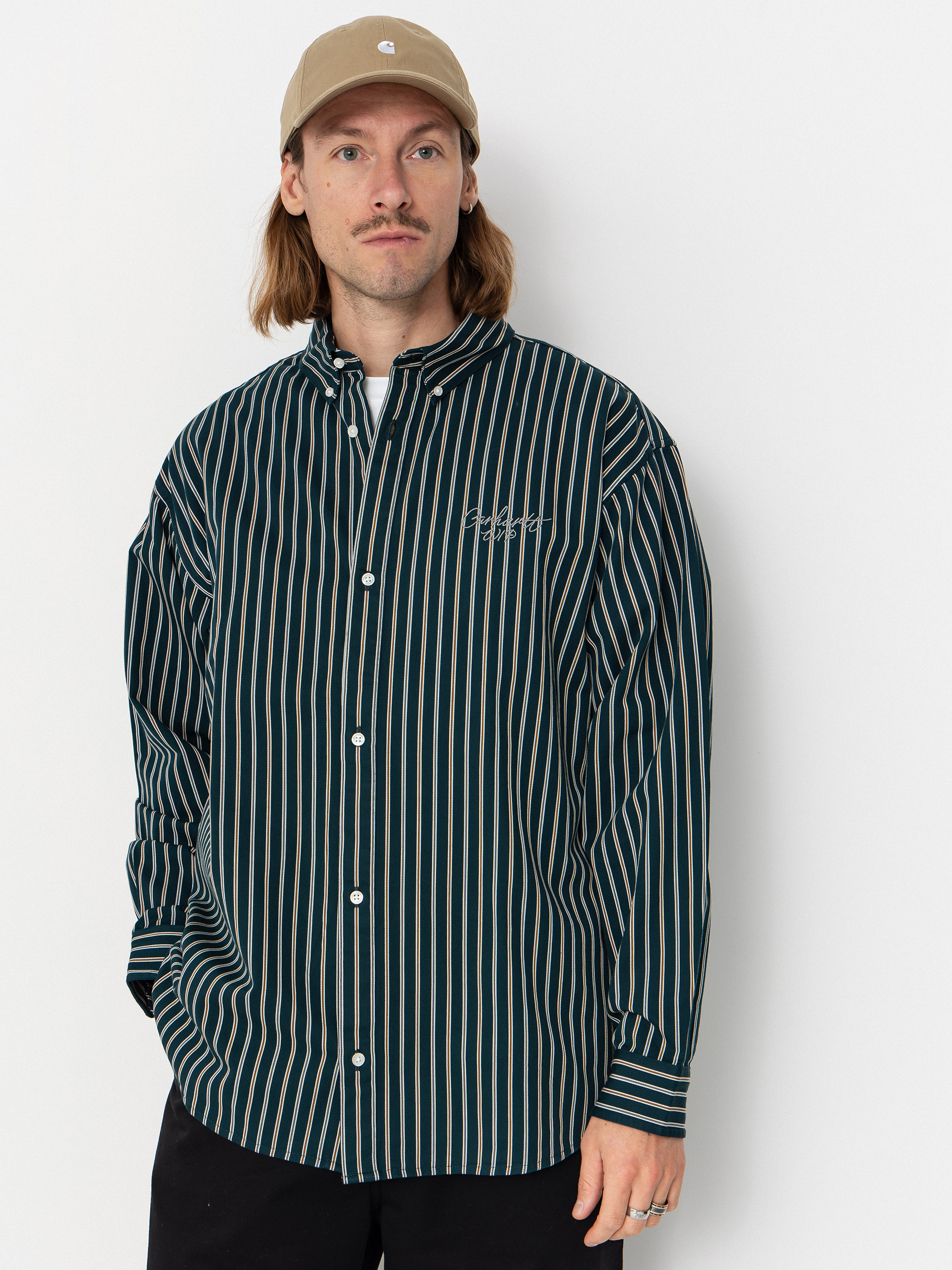 Cămașă Carhartt WIP Palance (palance stripe/deep lagoon)