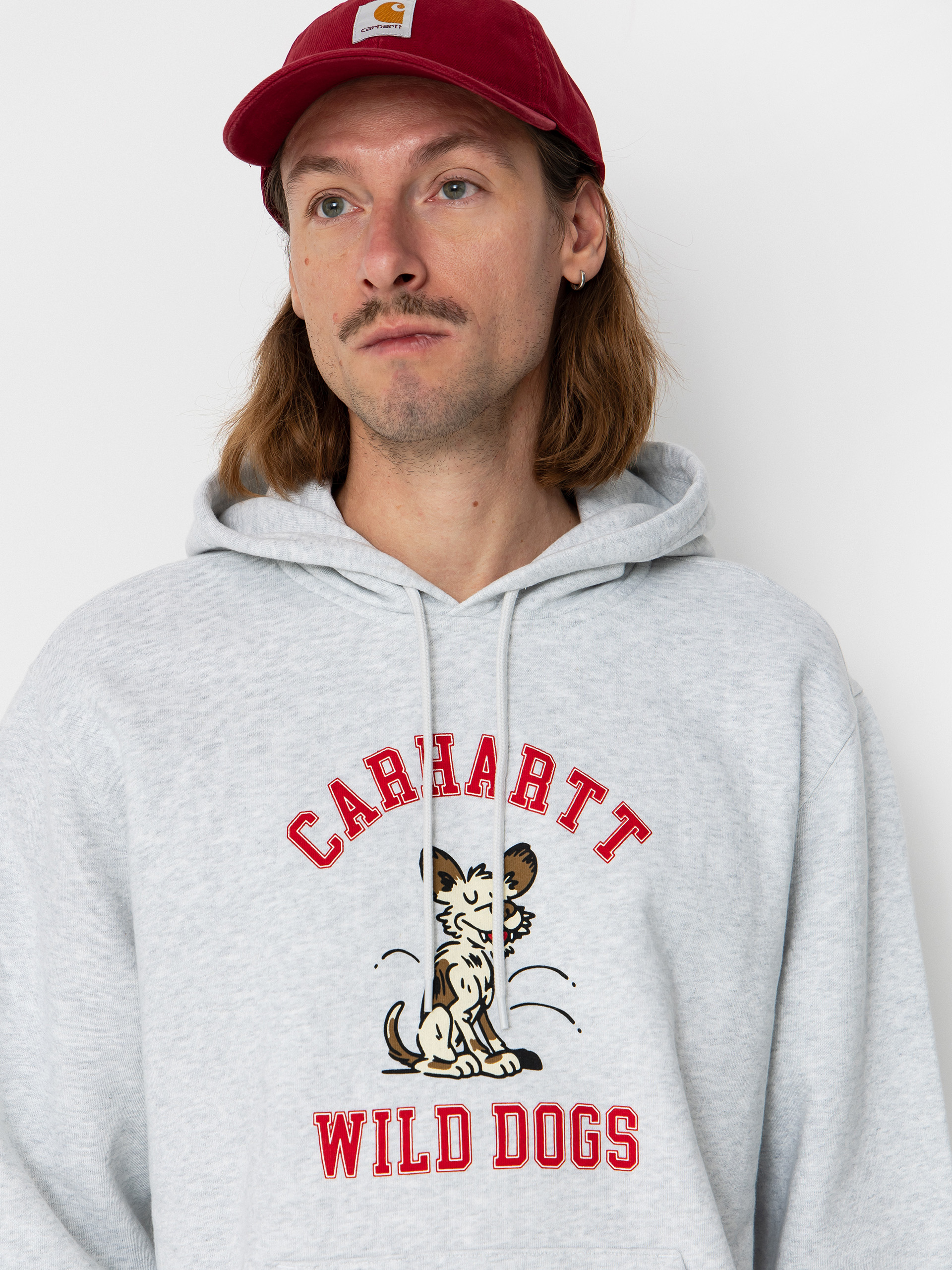 Hanorac cu glugă Carhartt WIP Wild Dog HD (ash heather)