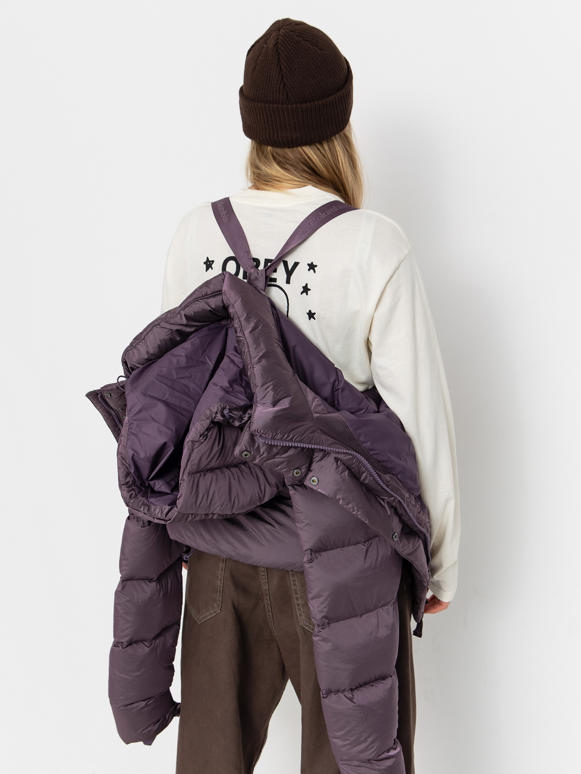 Geacă Columbia Amaze Puff Hooded Wmn (fig high shine)