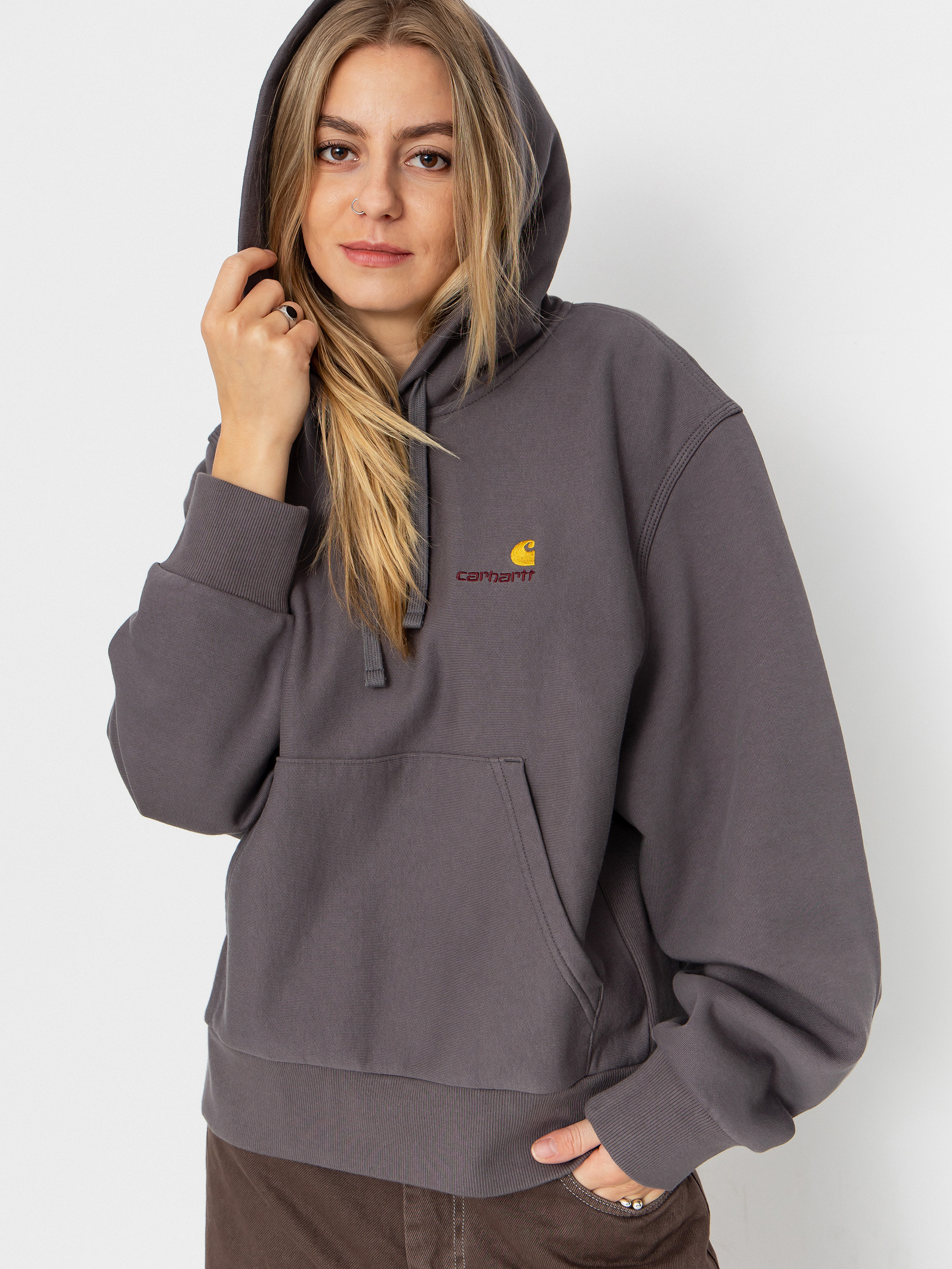 Hanorac cu glugu0103 Carhartt WIP American Script HD Wmn (porphyry)