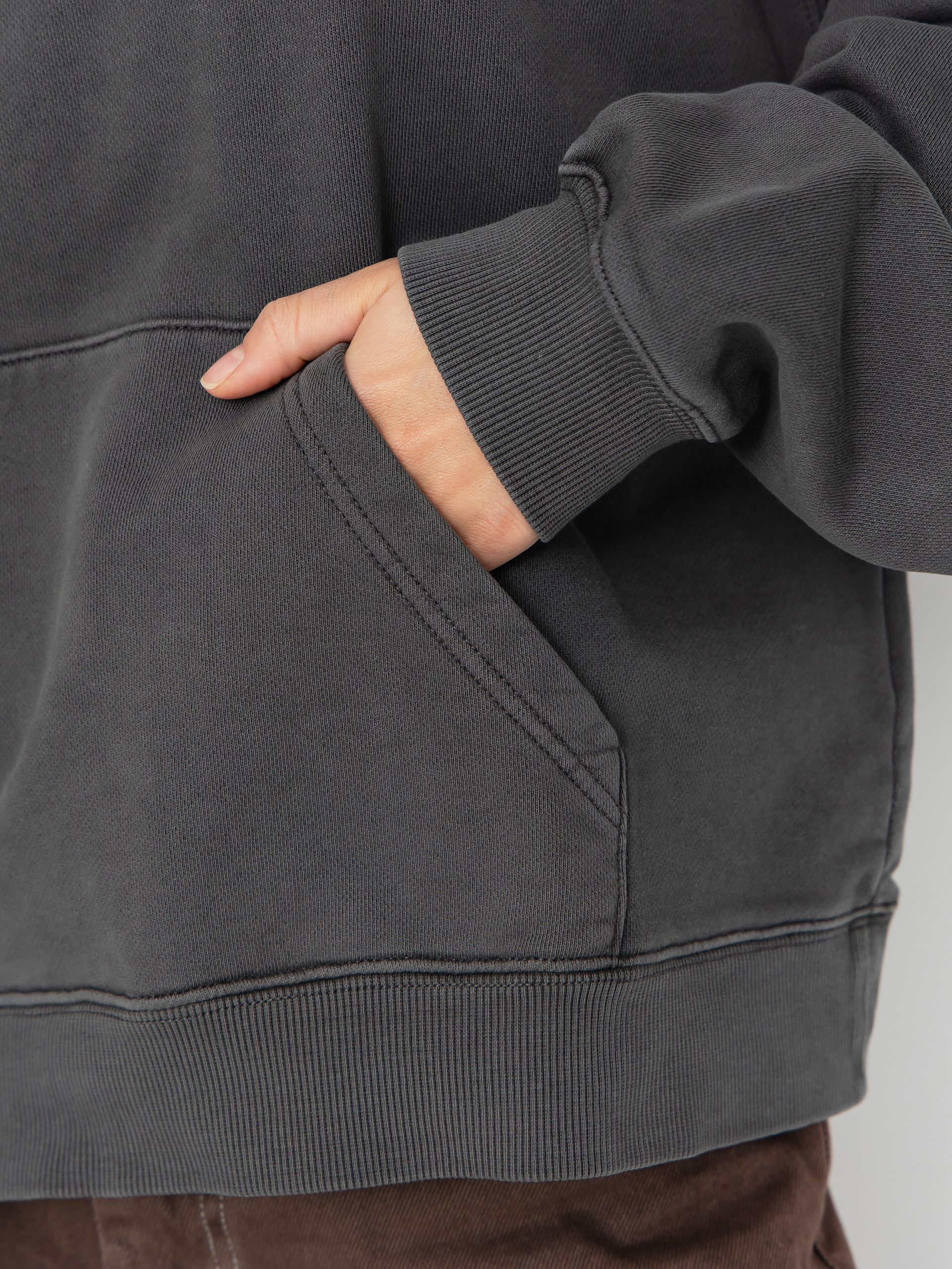 Hanorac cu glugă Carhartt WIP Benton HD Wmn (graphite/garment dyed)