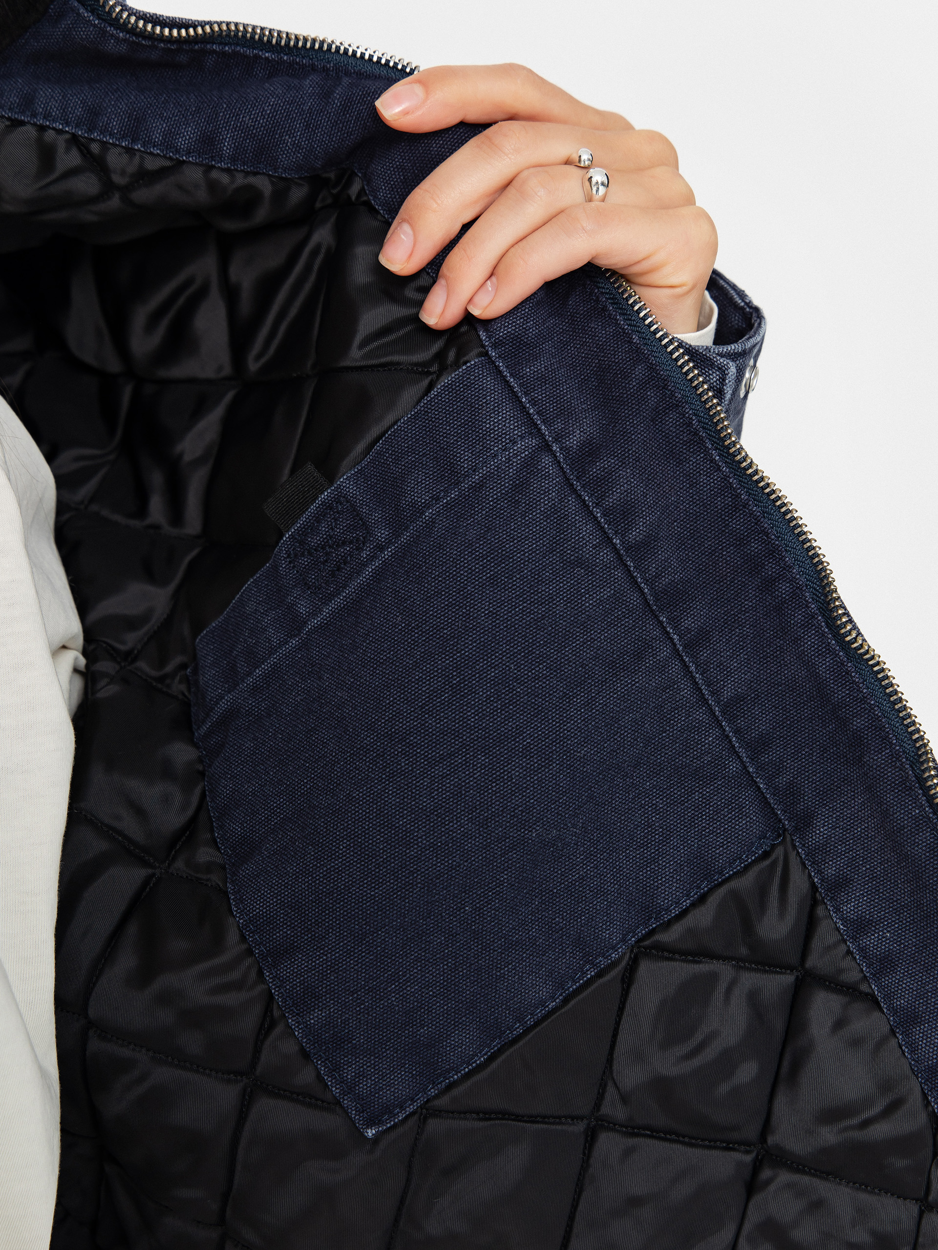 Geacă Carhartt WIP OG Detroit Wmn (dark navy/black/stone canvas)