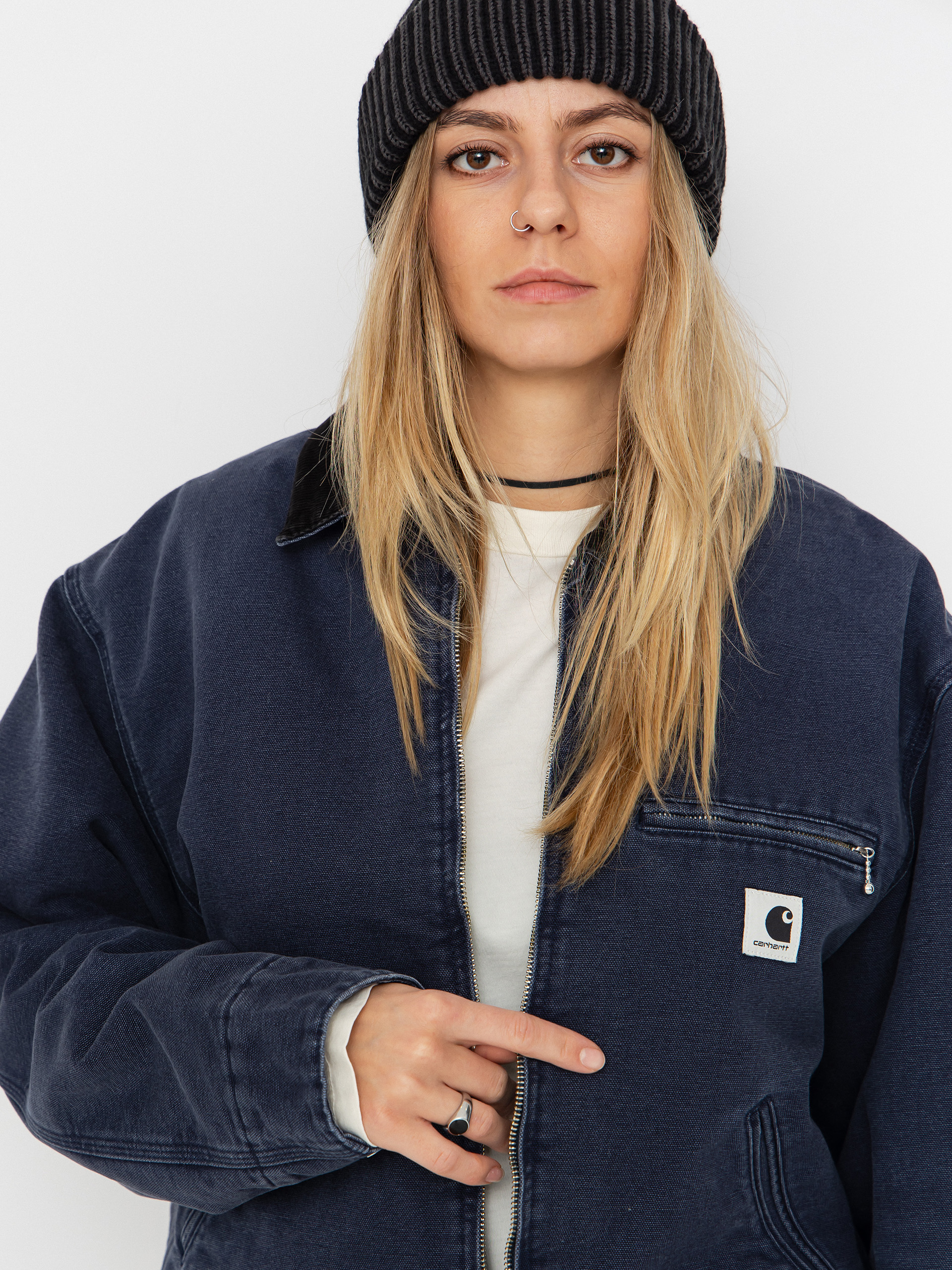 Geacă Carhartt WIP OG Detroit Wmn (dark navy/black/stone canvas)