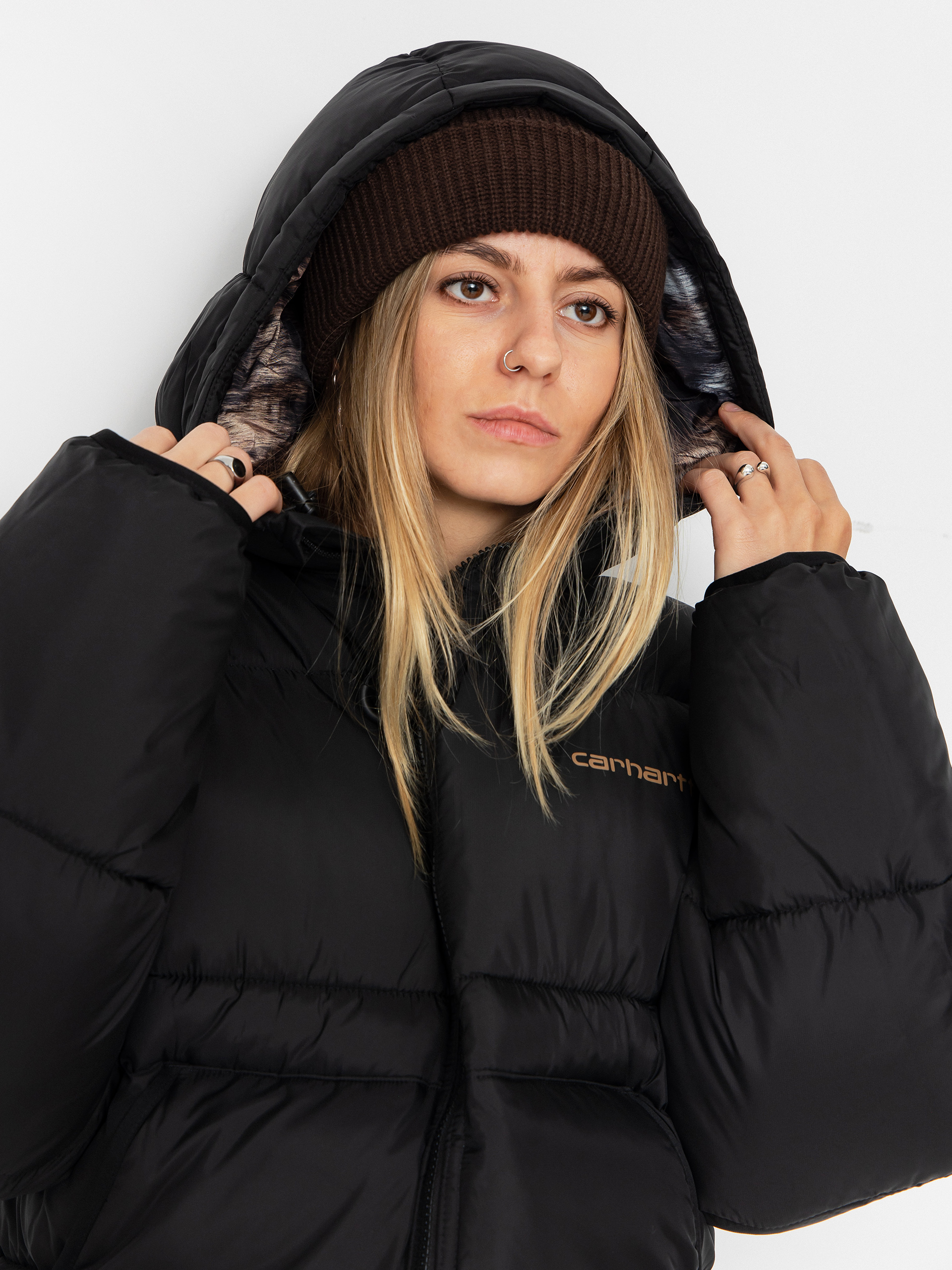 Geacă Carhartt WIP Toronto Wmn (black/wild dog print)