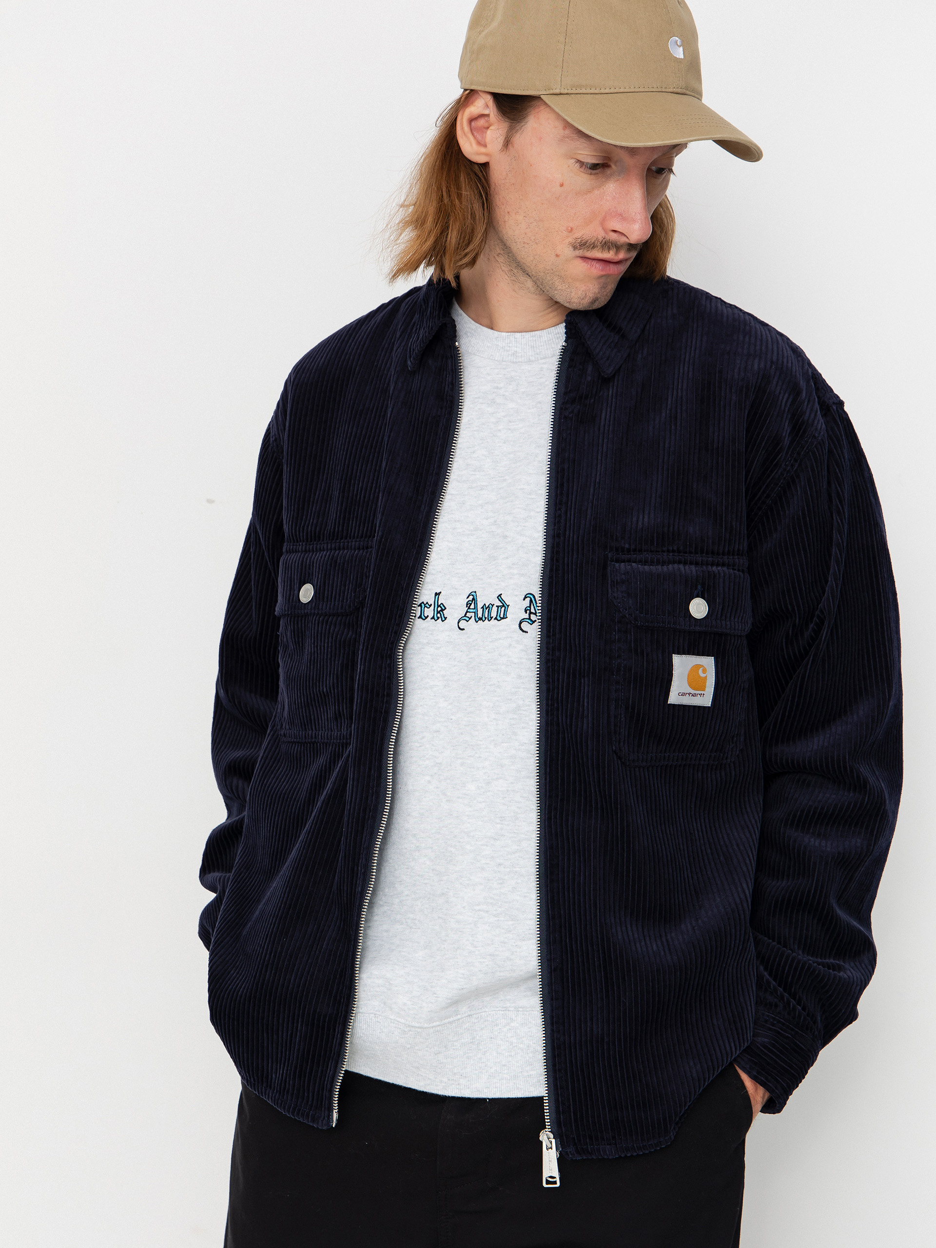 Geacă Carhartt WIP Reynold (dark navy/rinsed)