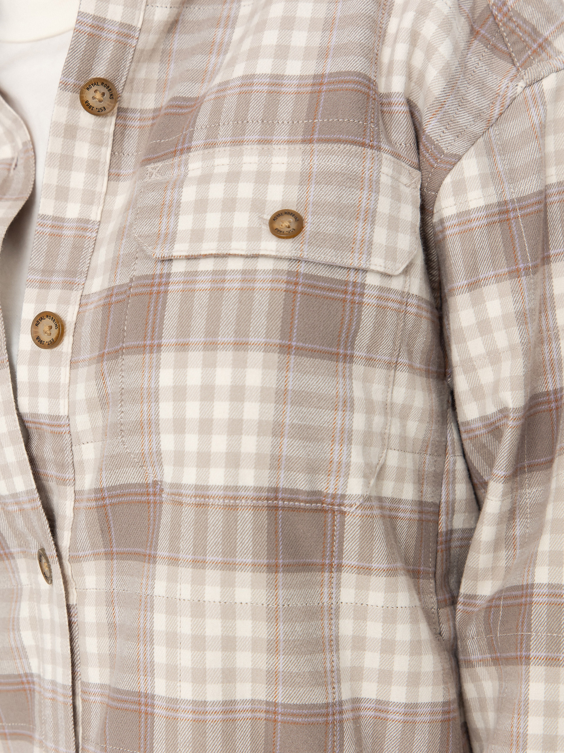 Cămașă Royal Robbins Vista Flannel Shacket Wmn (chalk antelope pld)