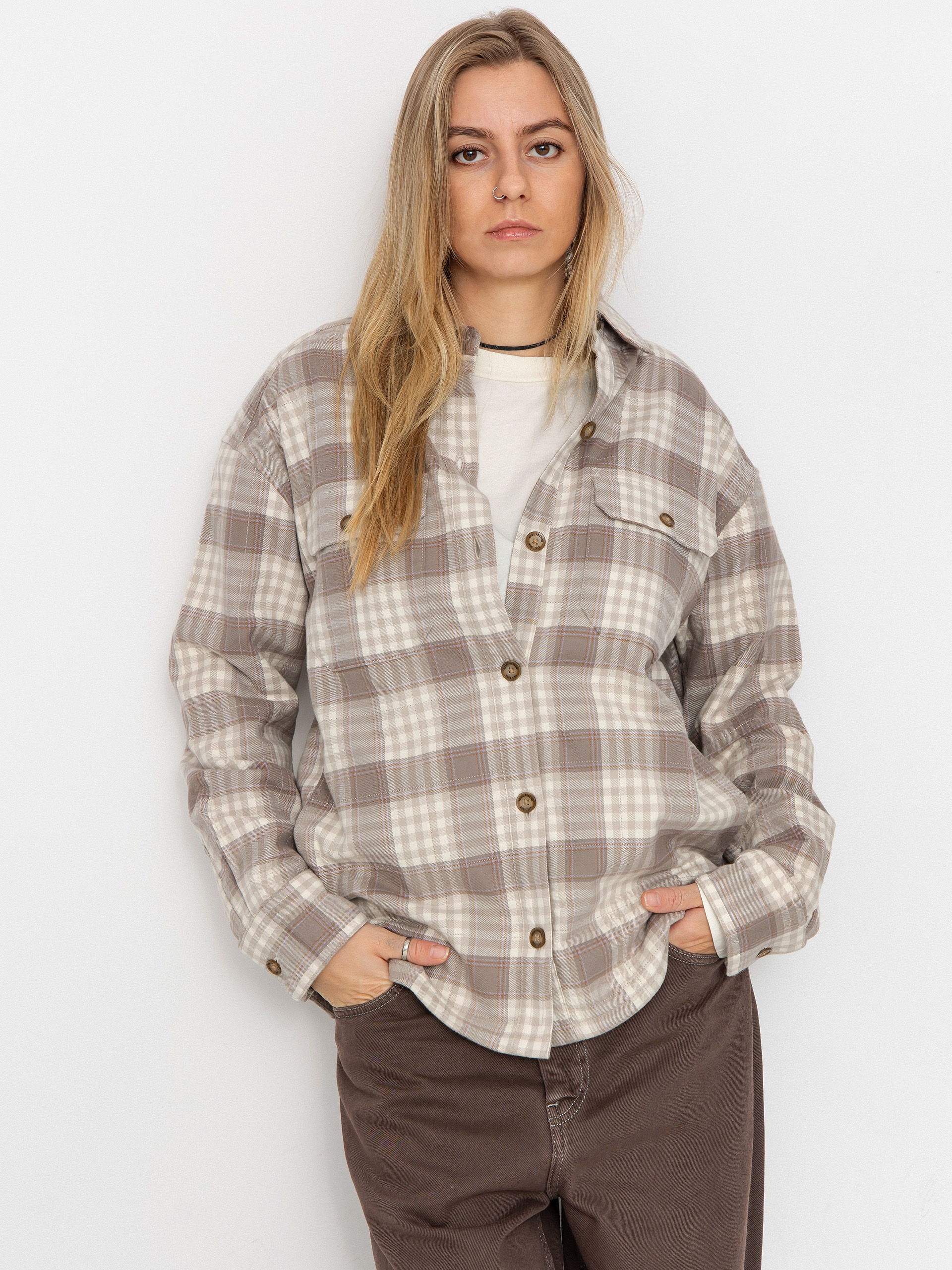 Cămașă Royal Robbins Vista Flannel Shacket Wmn (chalk antelope pld)