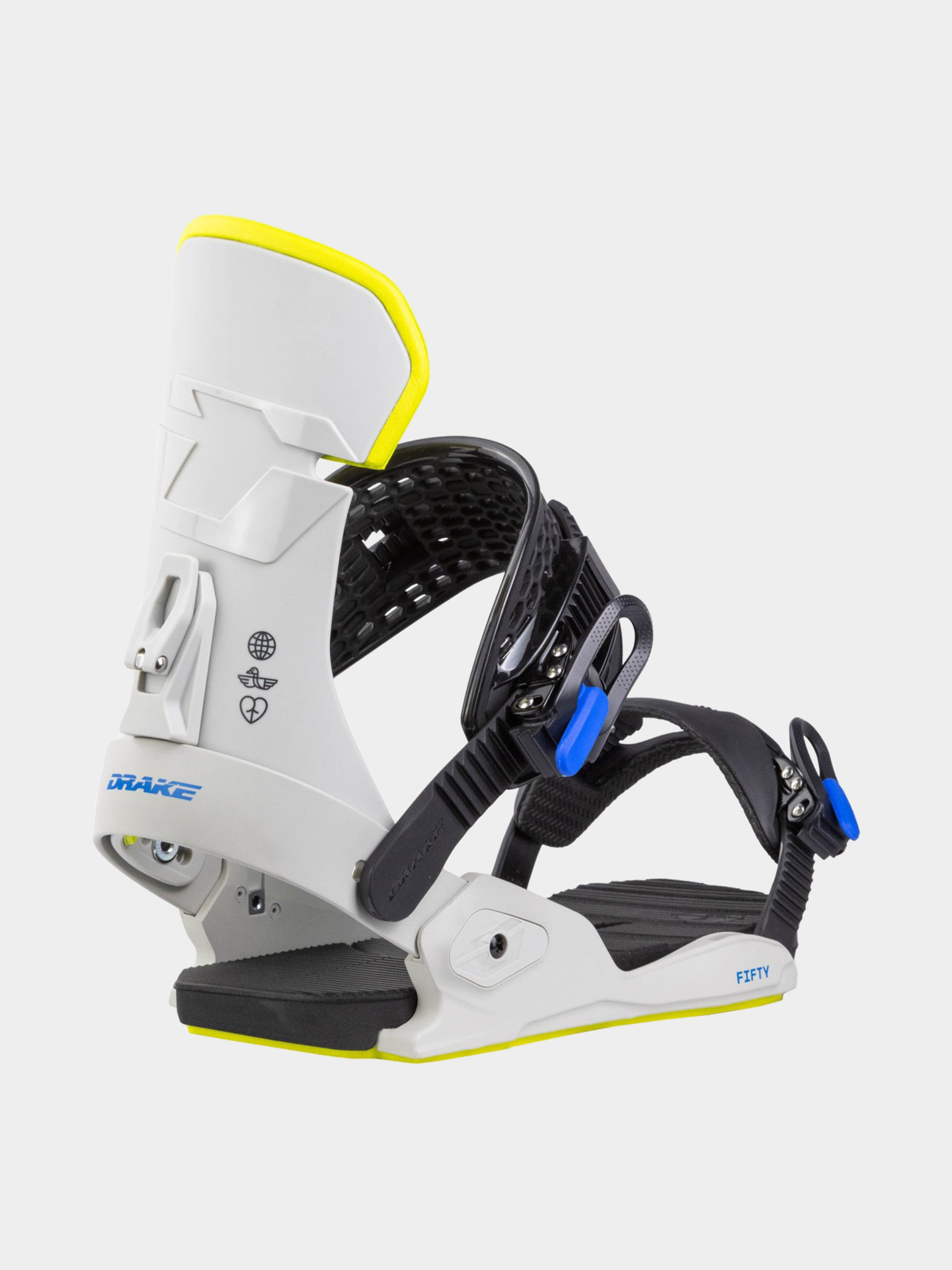 Pentru bărbați Legături pentru snowboard Drake Fifty (grey/lime)