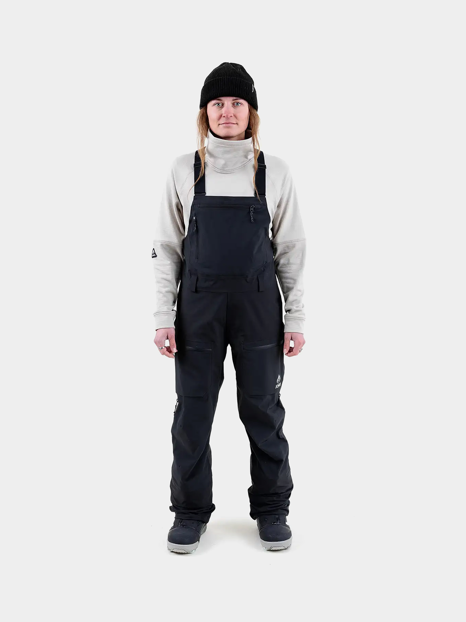 Pentru femei Pantaloni pentru snowboard Jones Snowboards Mtn Surf Rec Bib (stealth black)