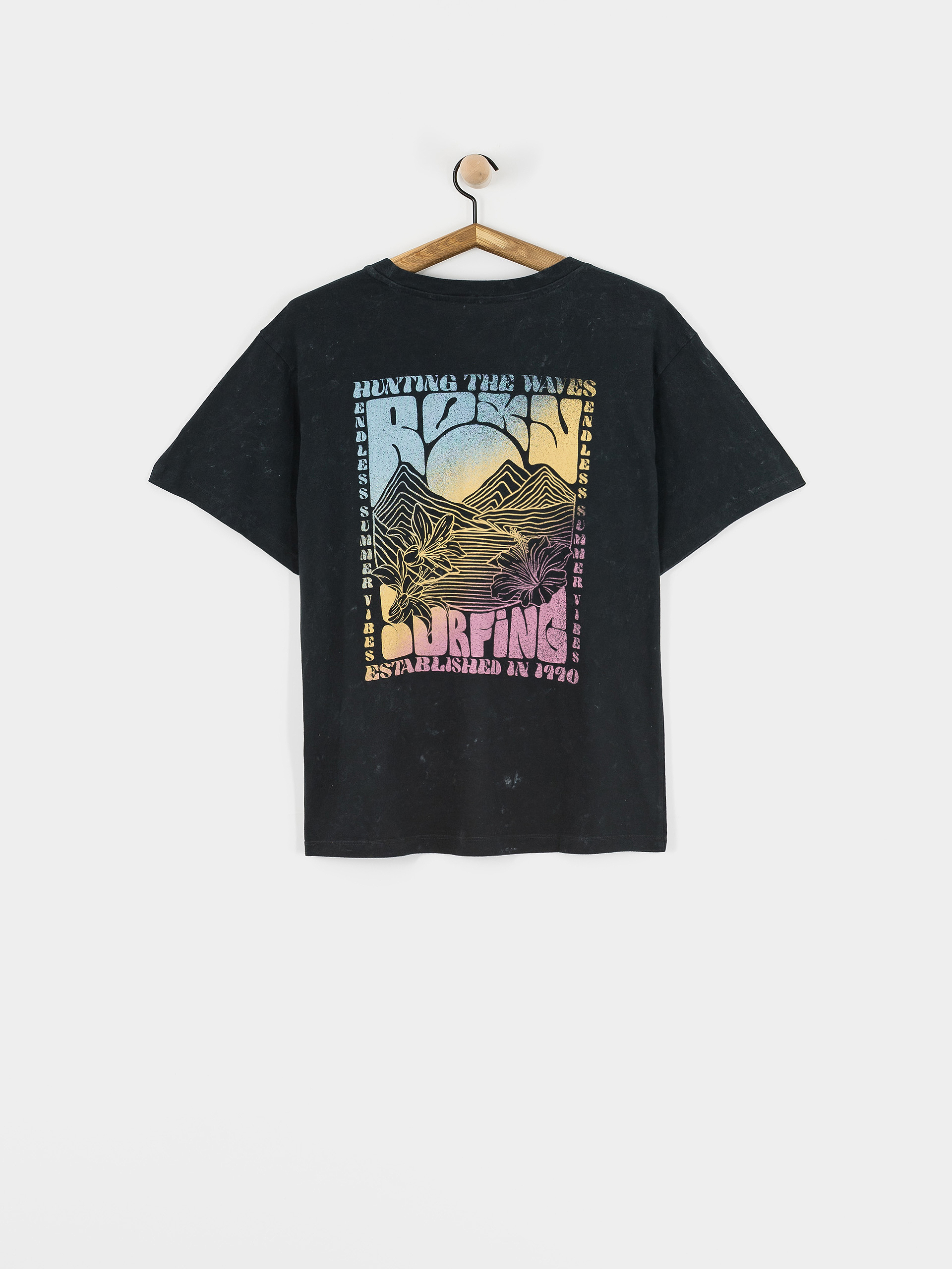 Tricou Roxy Sunnyoversize Optic Wash Wmn (anthracite)