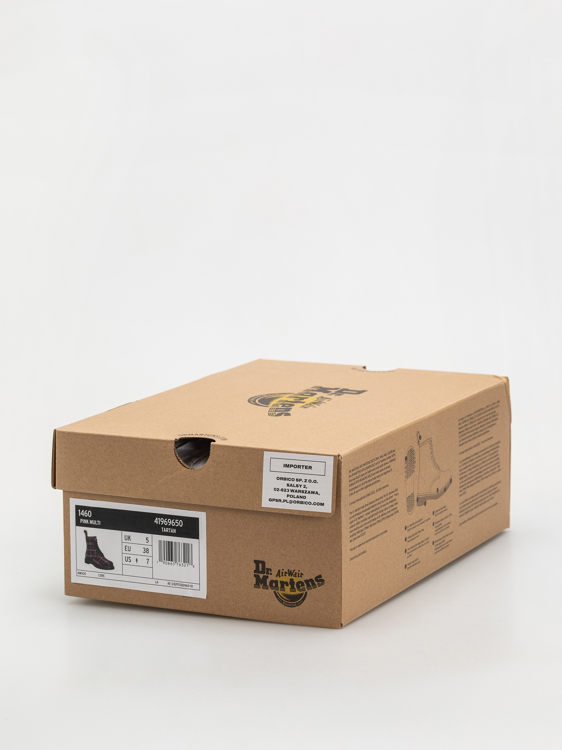 Pantofi Dr. Martens 1460 Wmn (pink multi tartan)