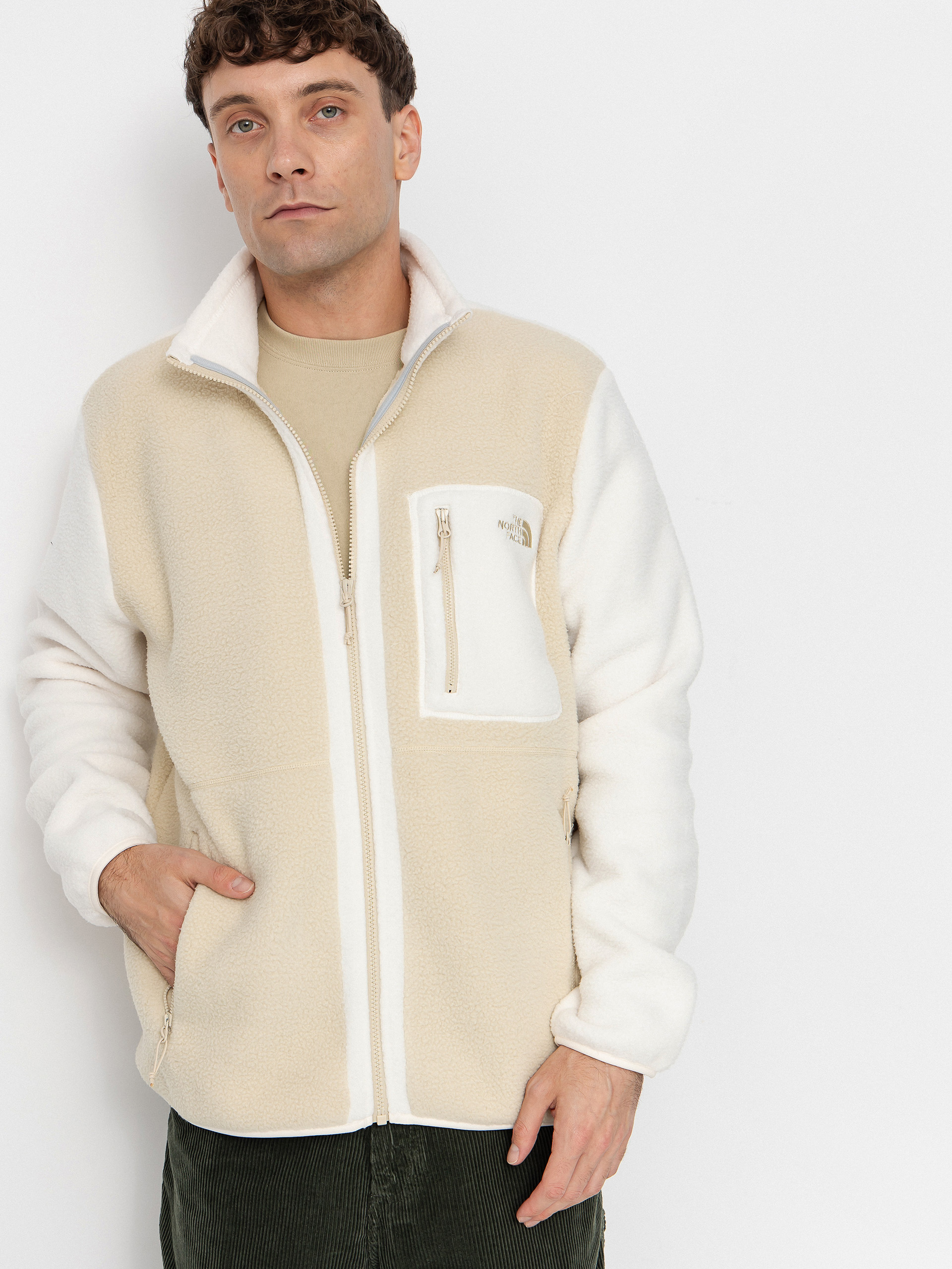 Hanorac din fleece The North Face Yumiori (gravel/white dune/grave)