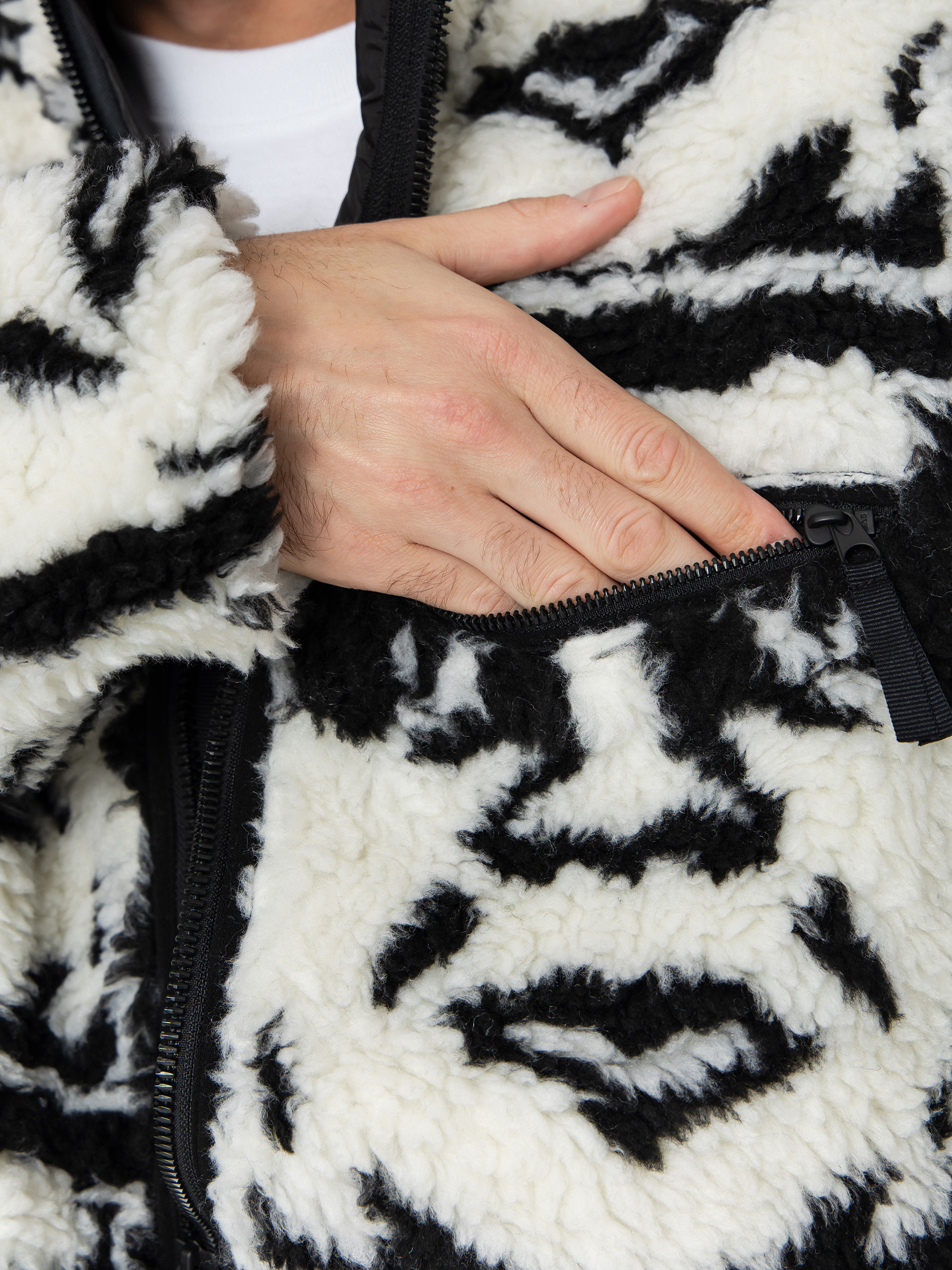 Pentru bărbați Hanorac din fleece OBEY Obey Repeated Icon Sherpa (black multi)