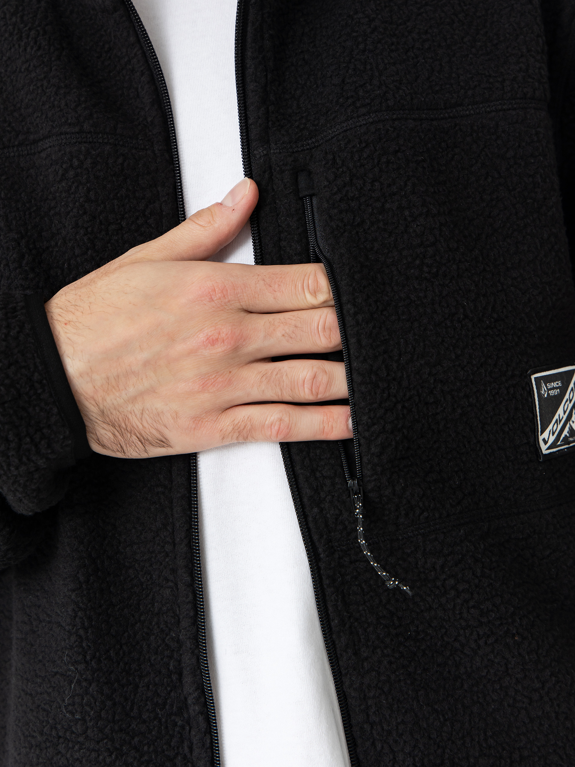 Pentru bărbați Hanorac din fleece Volcom Nelson Sherpa (black)