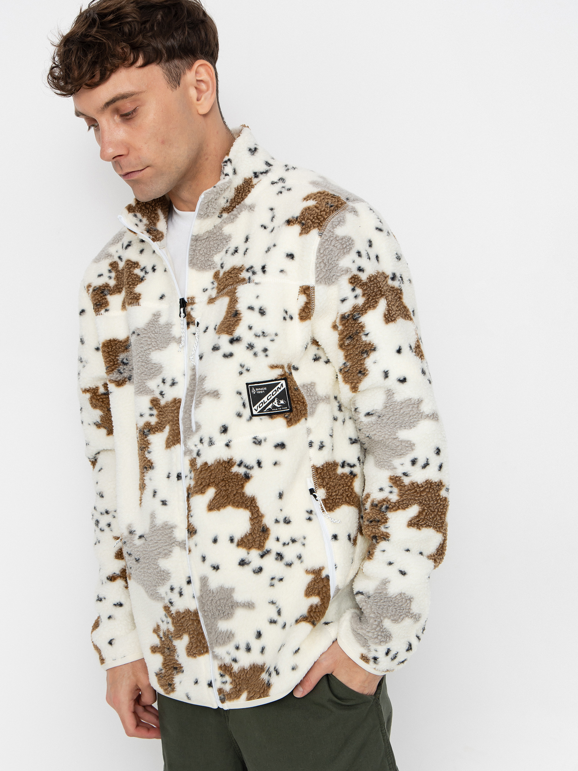 Hanorac din fleece Volcom Nelson Sherpa ZHD (white)