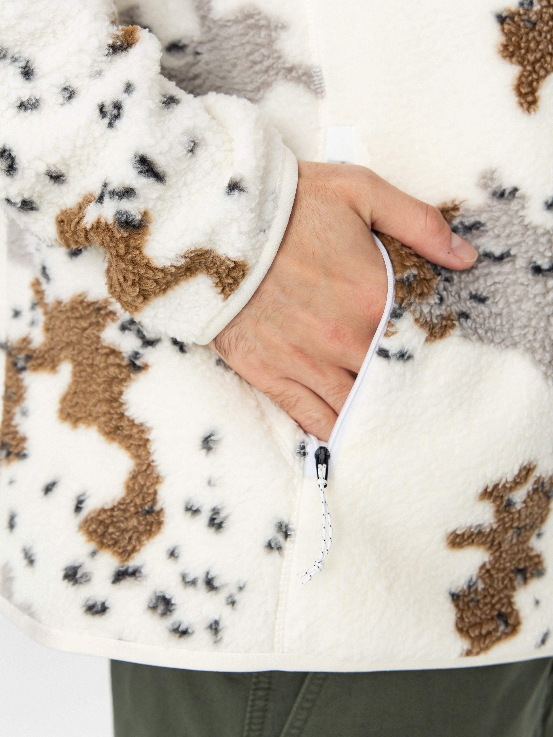 Pentru bărbați Hanorac din fleece Volcom Nelson Sherpa ZHD (white)