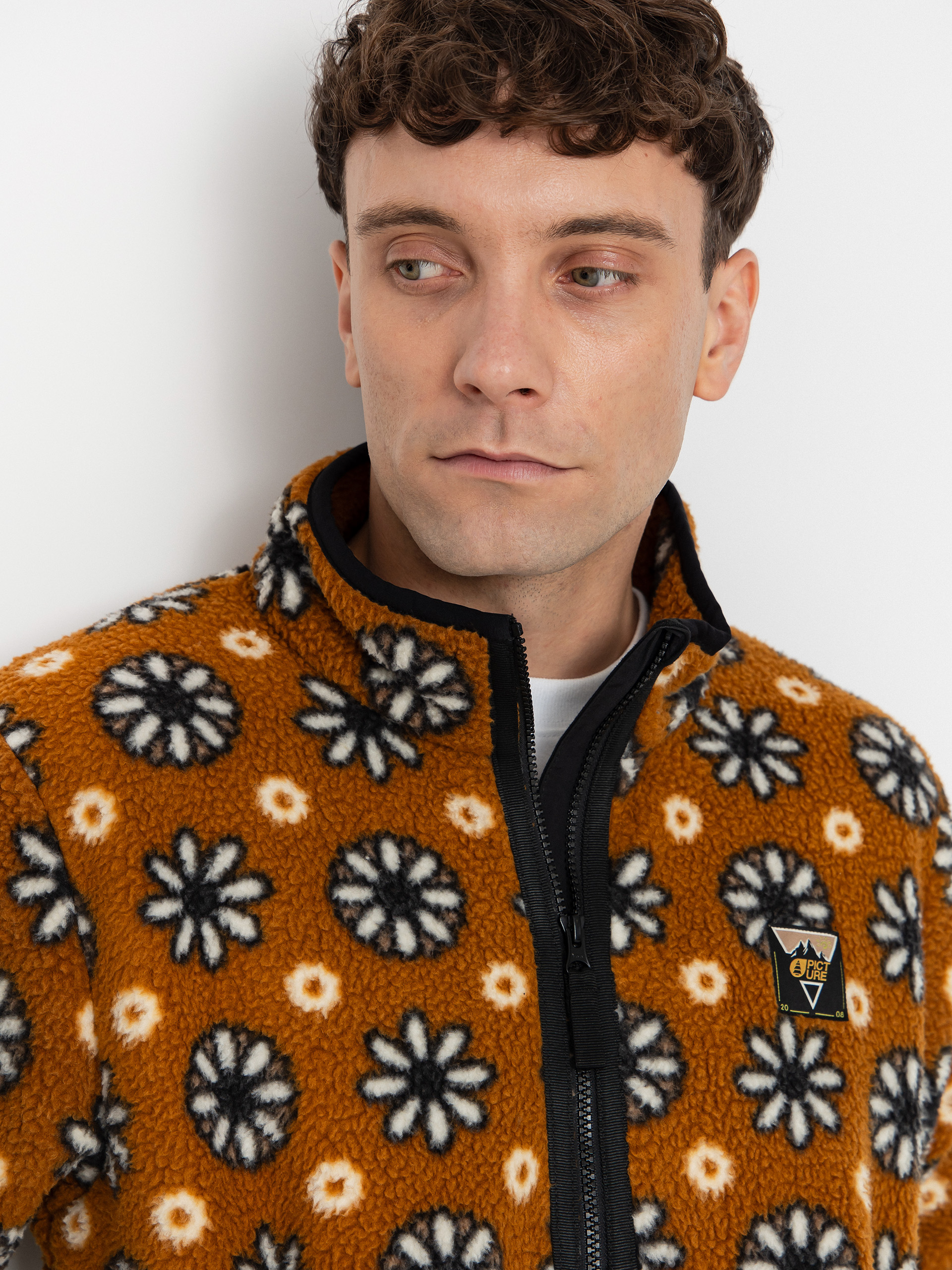 Pentru bărbați Hanorac din fleece Picture Kimag Printed 1/4 Zip (daisy print)