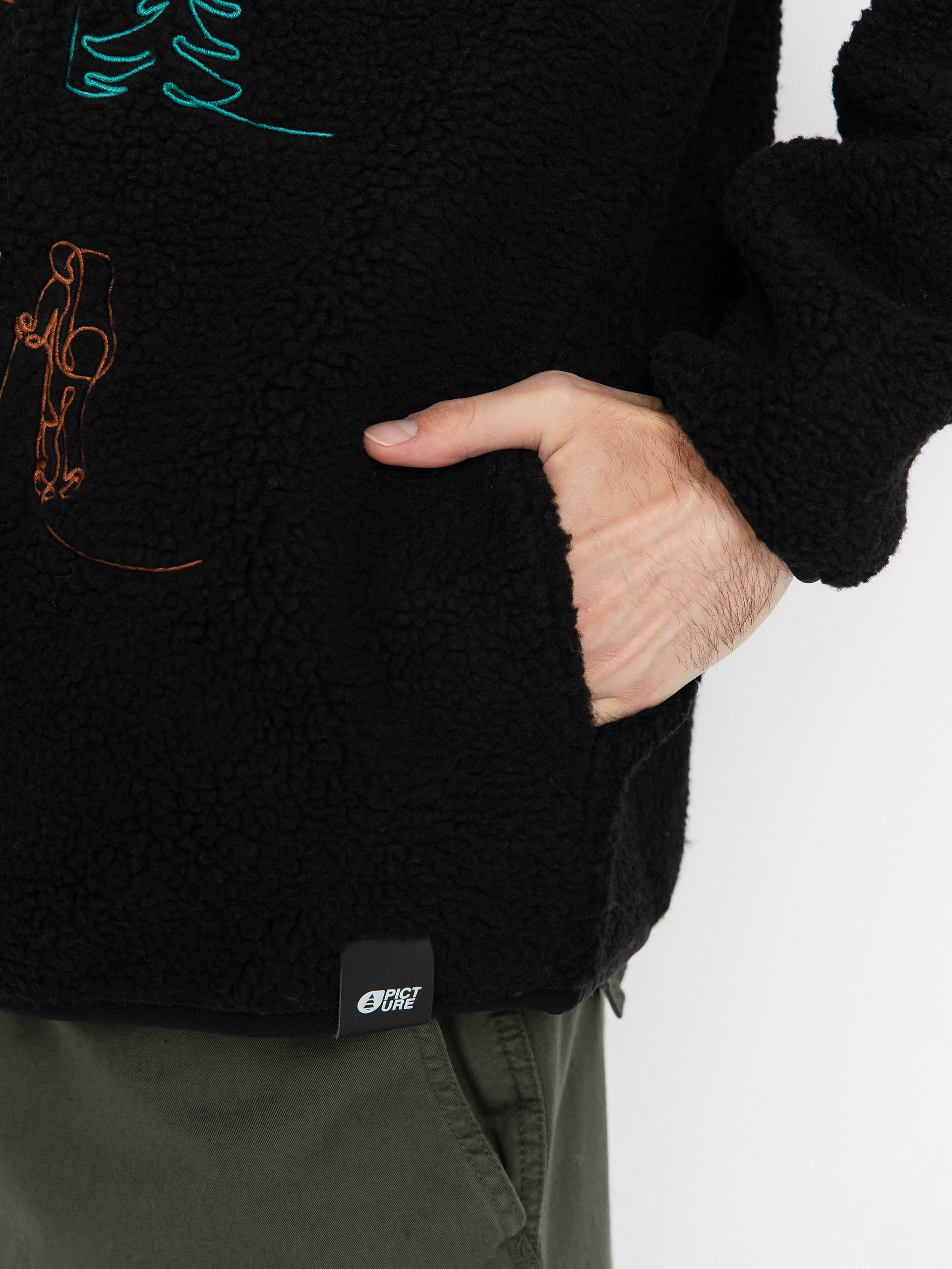 Pentru bărbați Hanorac din fleece Picture Hafdals Embro (black)