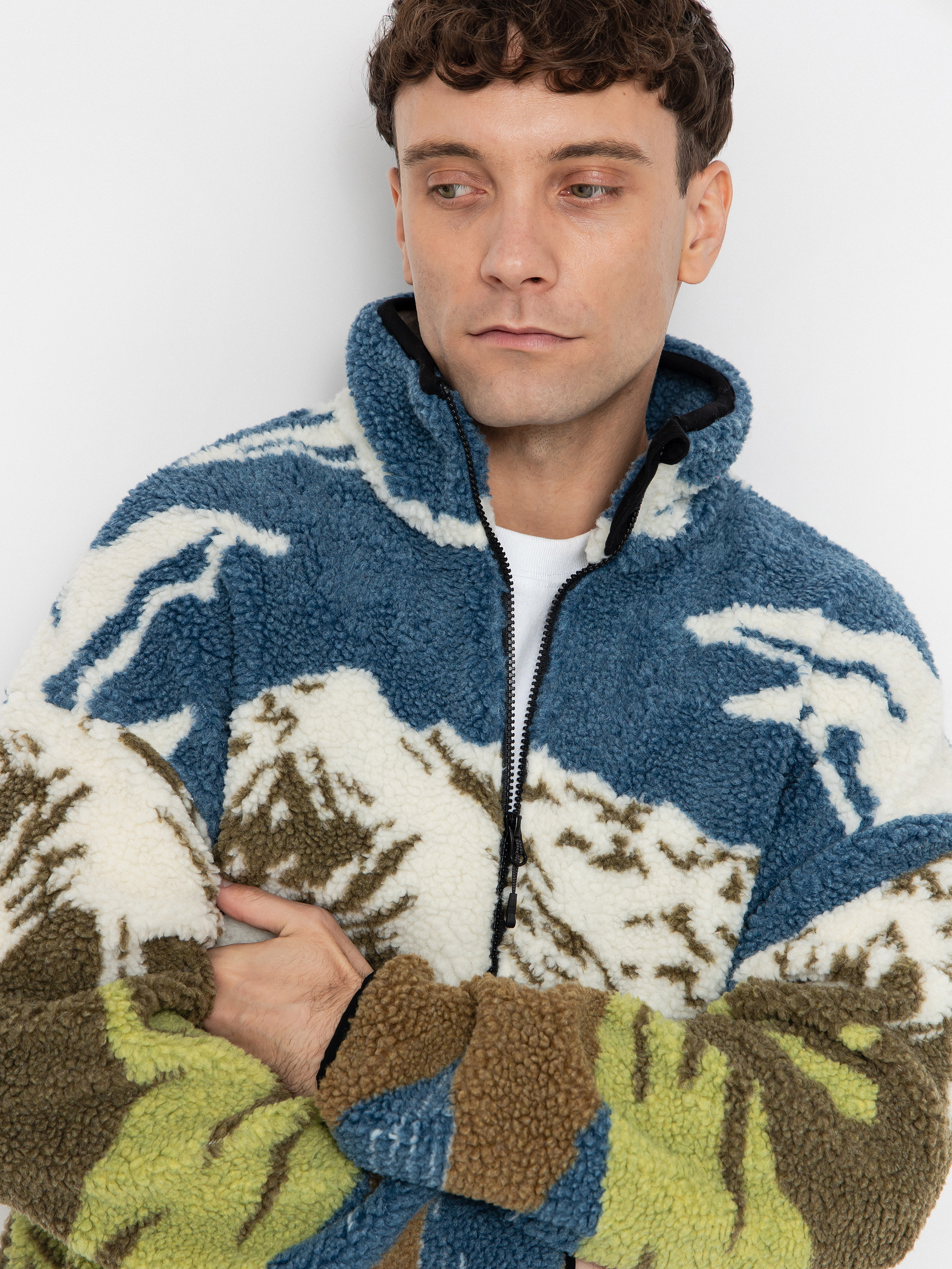 Pentru bărbați Hanorac din fleece Picture Hafdals (cloudy landsc sherpa m)