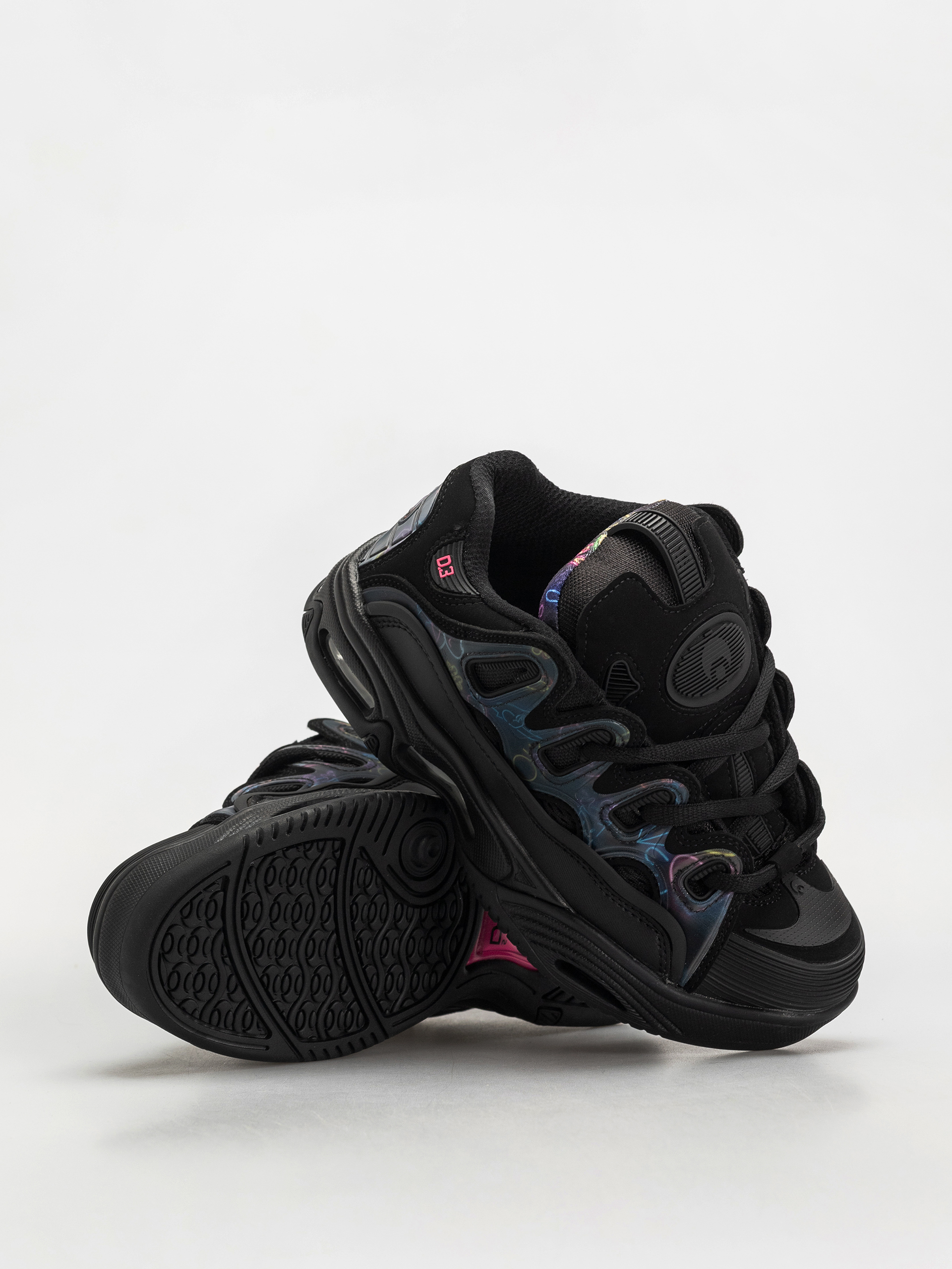 Pantofi Osiris D3 2001 (black/pink/holo)