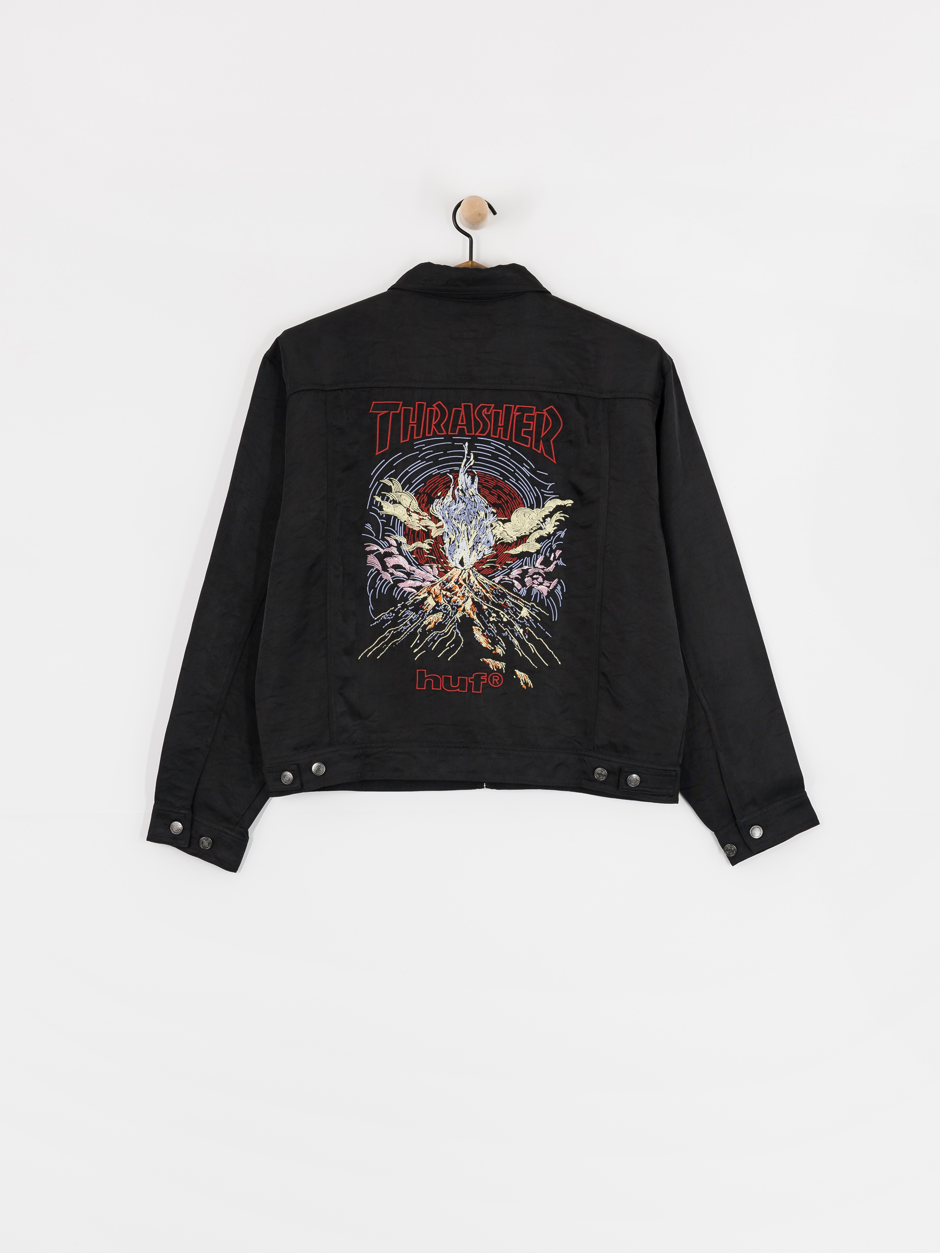 Geacă HUF X Thrasher Trucker (black)