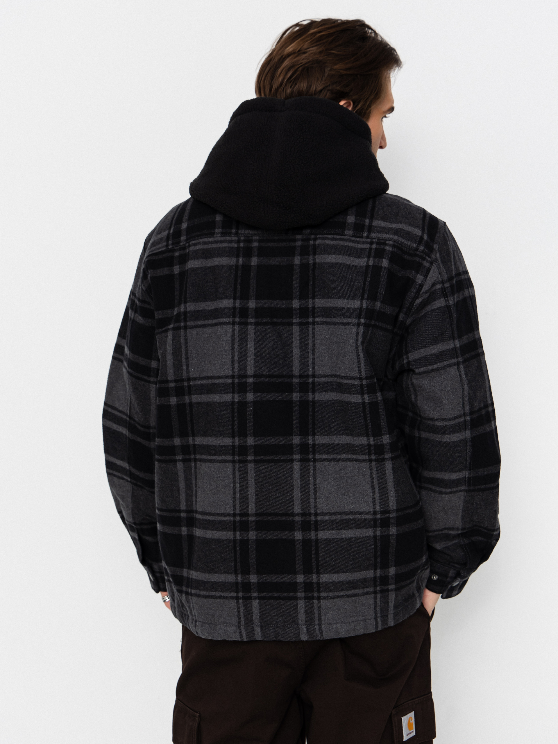 Cămașă Vans Piedmont Hooded Plaid Shacket (black/asphalt heather)