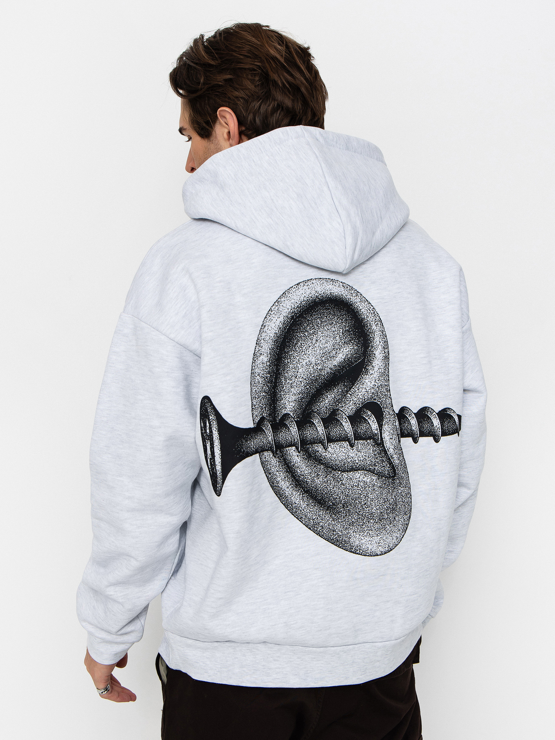 Hanorac cu glugă OBEY Obey Disorder Extra Heavy HD (ash grey)