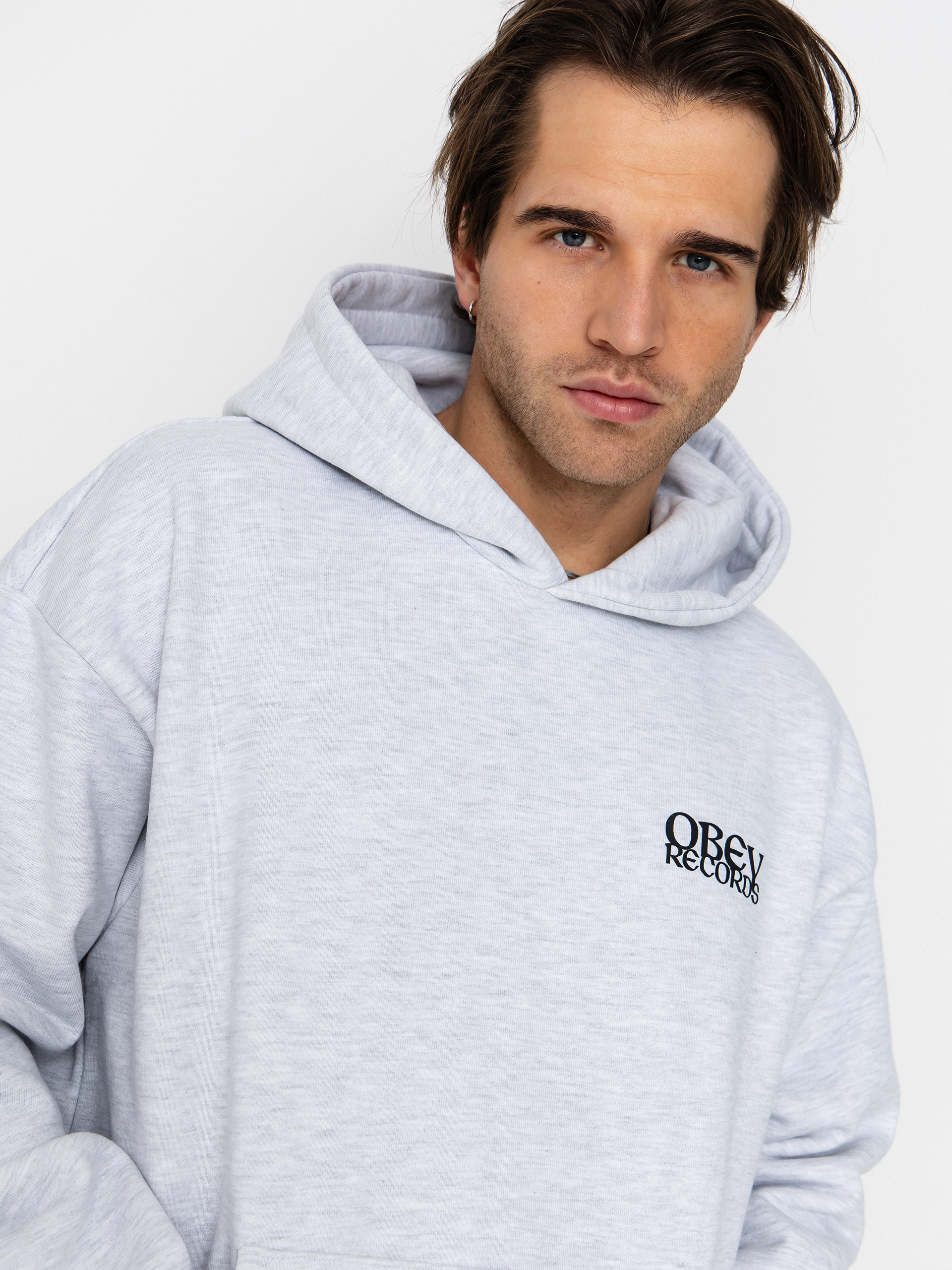 Hanorac cu glugă OBEY Obey Disorder Extra Heavy HD (ash grey)