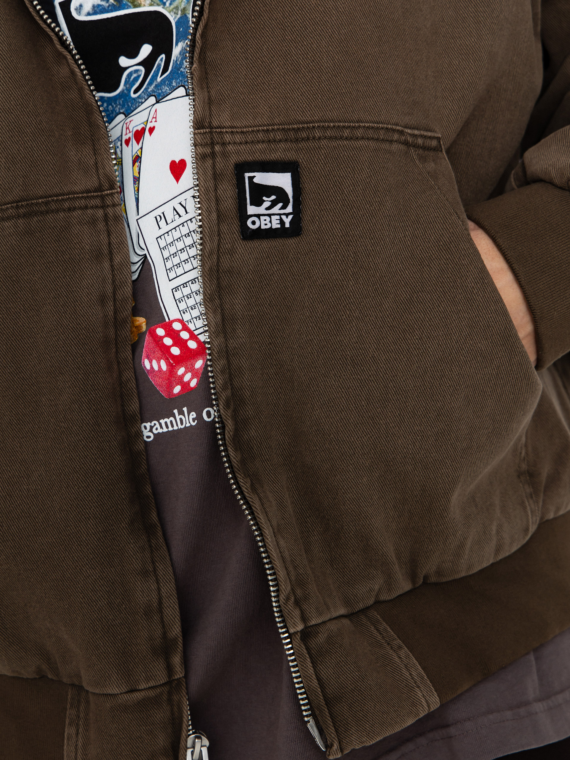 Geacă OBEY Obey Glen Zip Up (wren faded wash)