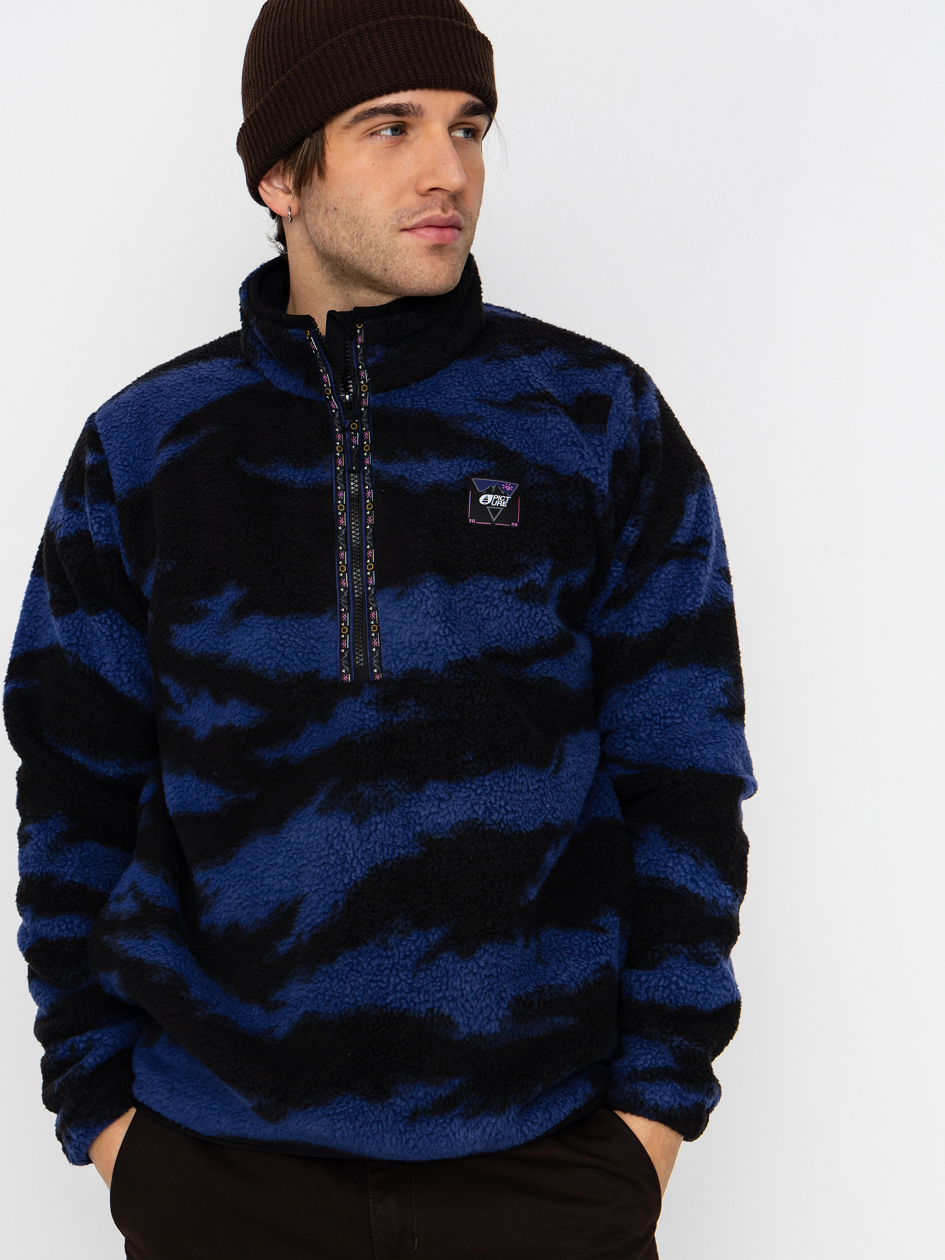 Hanorac din fleece Picture Kimag Printed 1/4 Zip (retro fusion print)