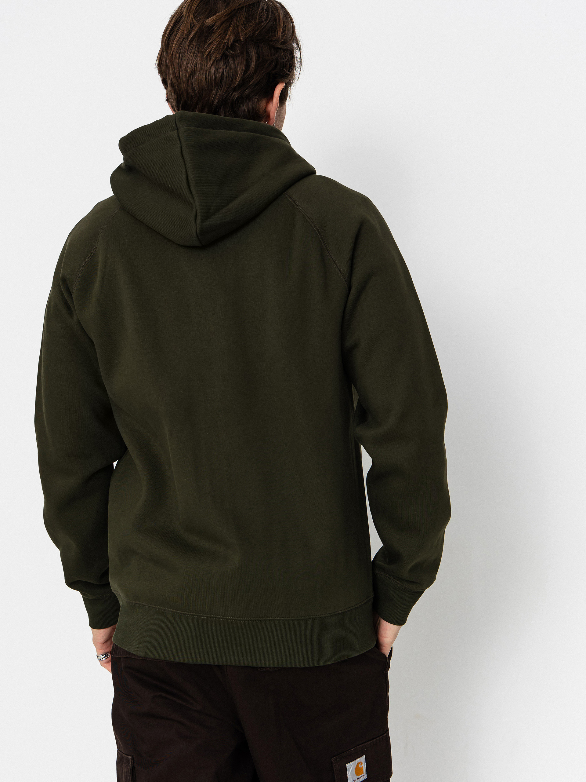 Hanorac cu glugă Carhartt WIP Chase ZHD (olive/gold)