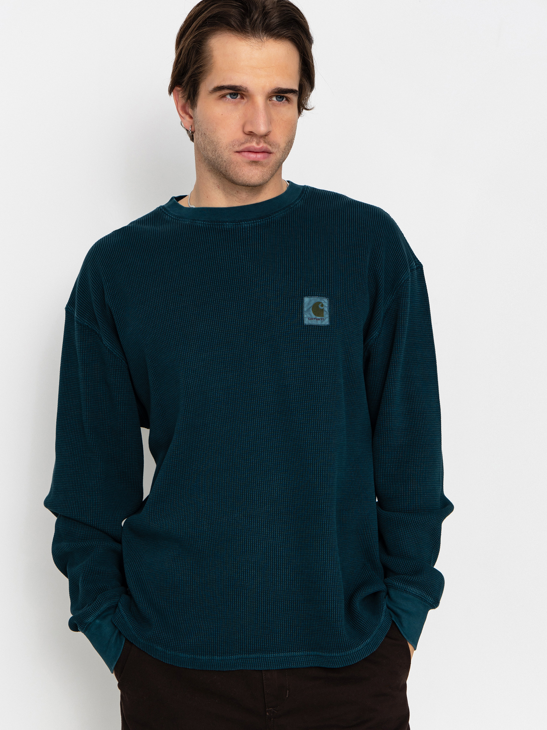 Longsleeve Carhartt WIP Vista Waffle (deep lagoon/garment dyed)