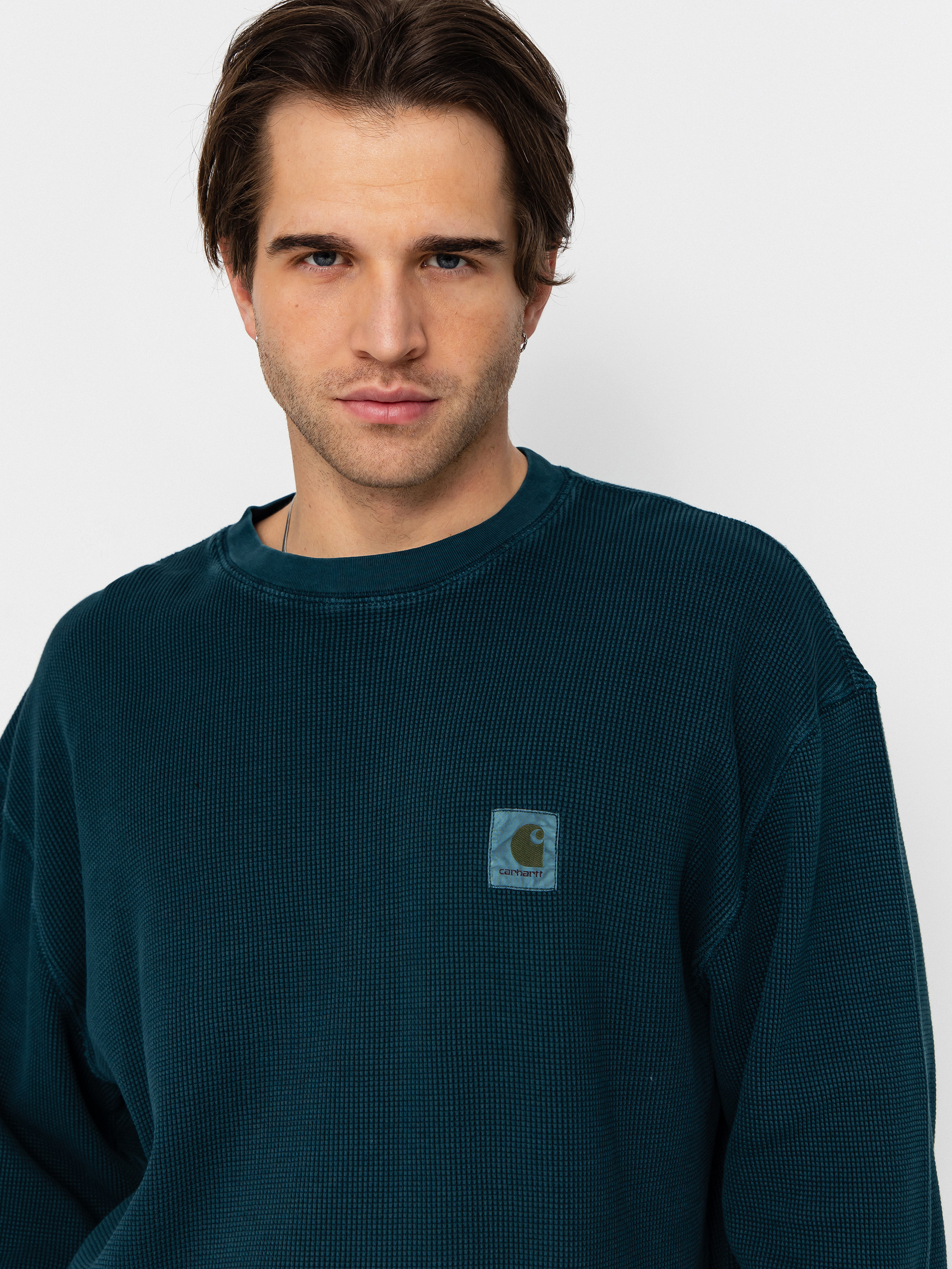 Longsleeve Carhartt WIP Vista Waffle (deep lagoon/garment dyed)