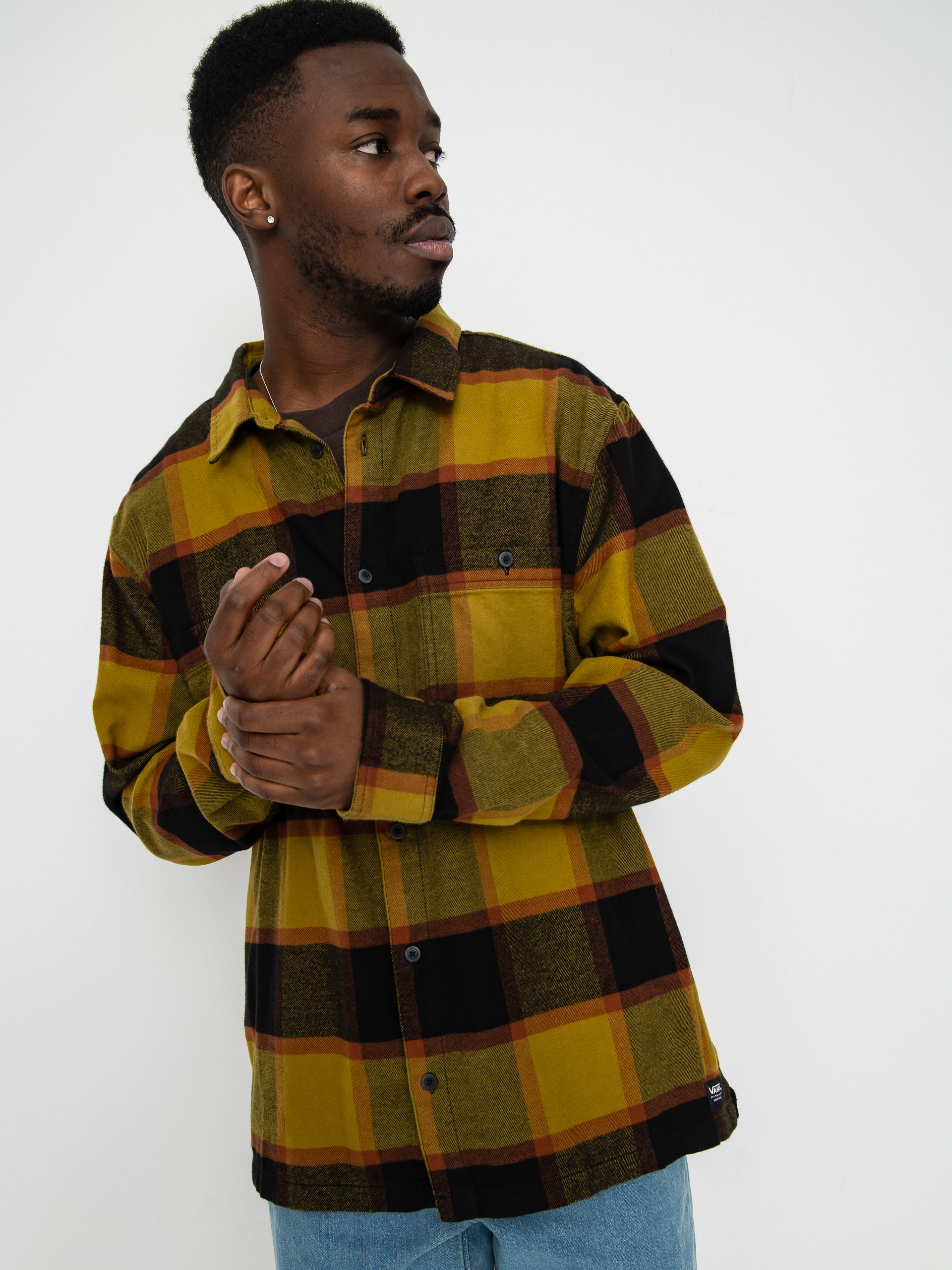 Cămașă Vans Larkspur Plaid Flannel (burnt gold/black)