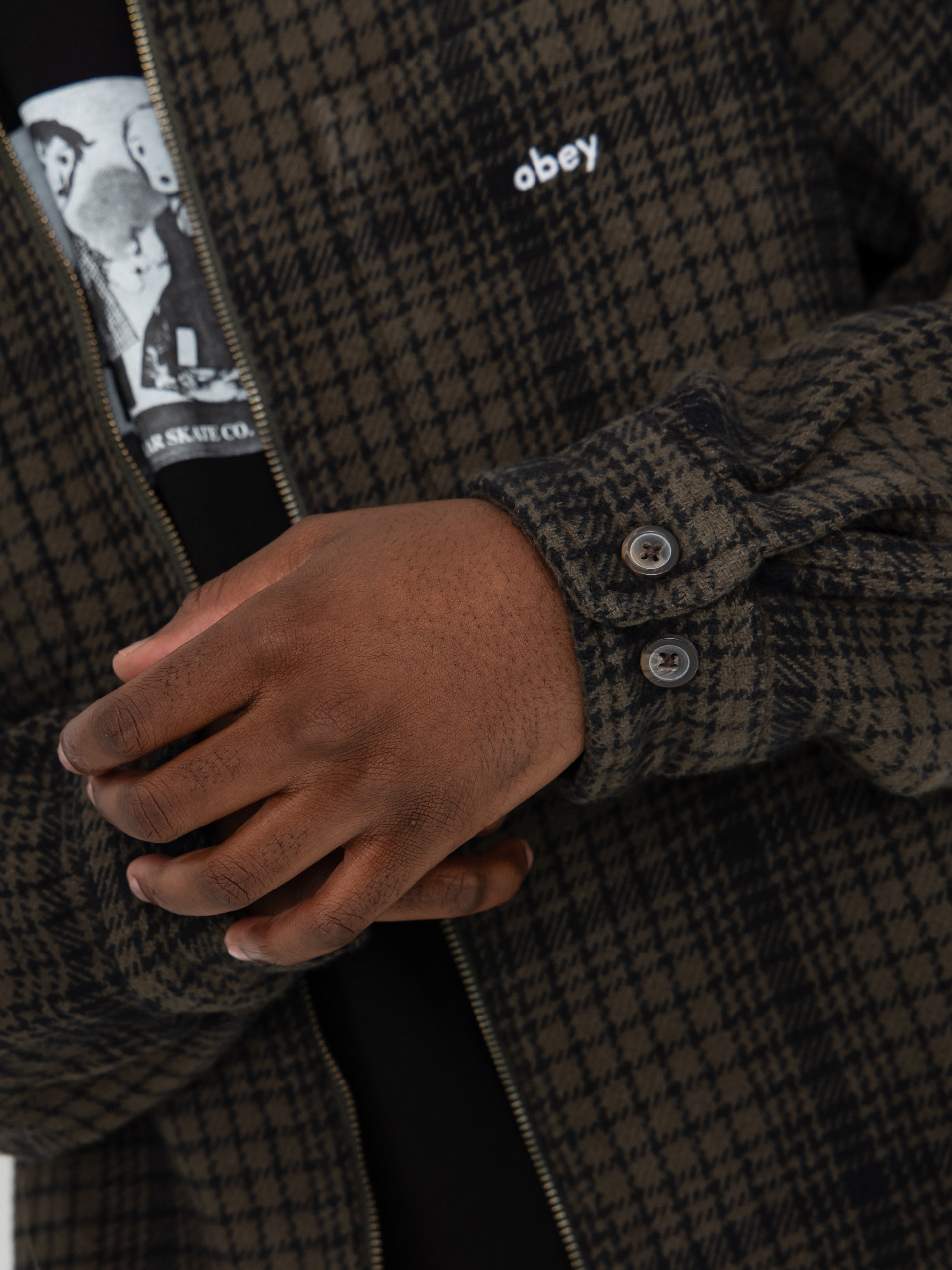 Geacă OBEY Parker Zip (rosin multi)