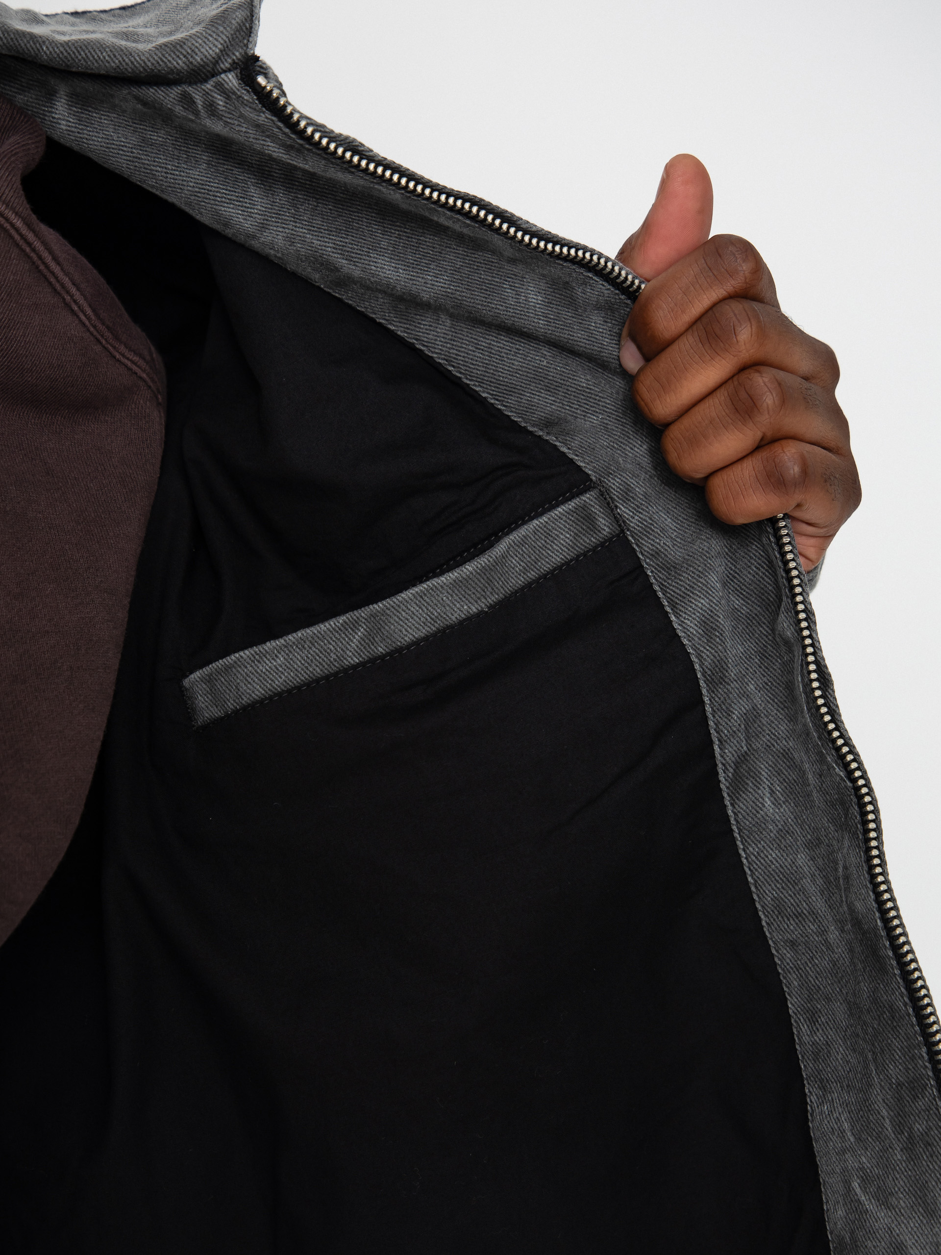 Geacă OBEY Obey Workman Zip (black wrinkle wash)