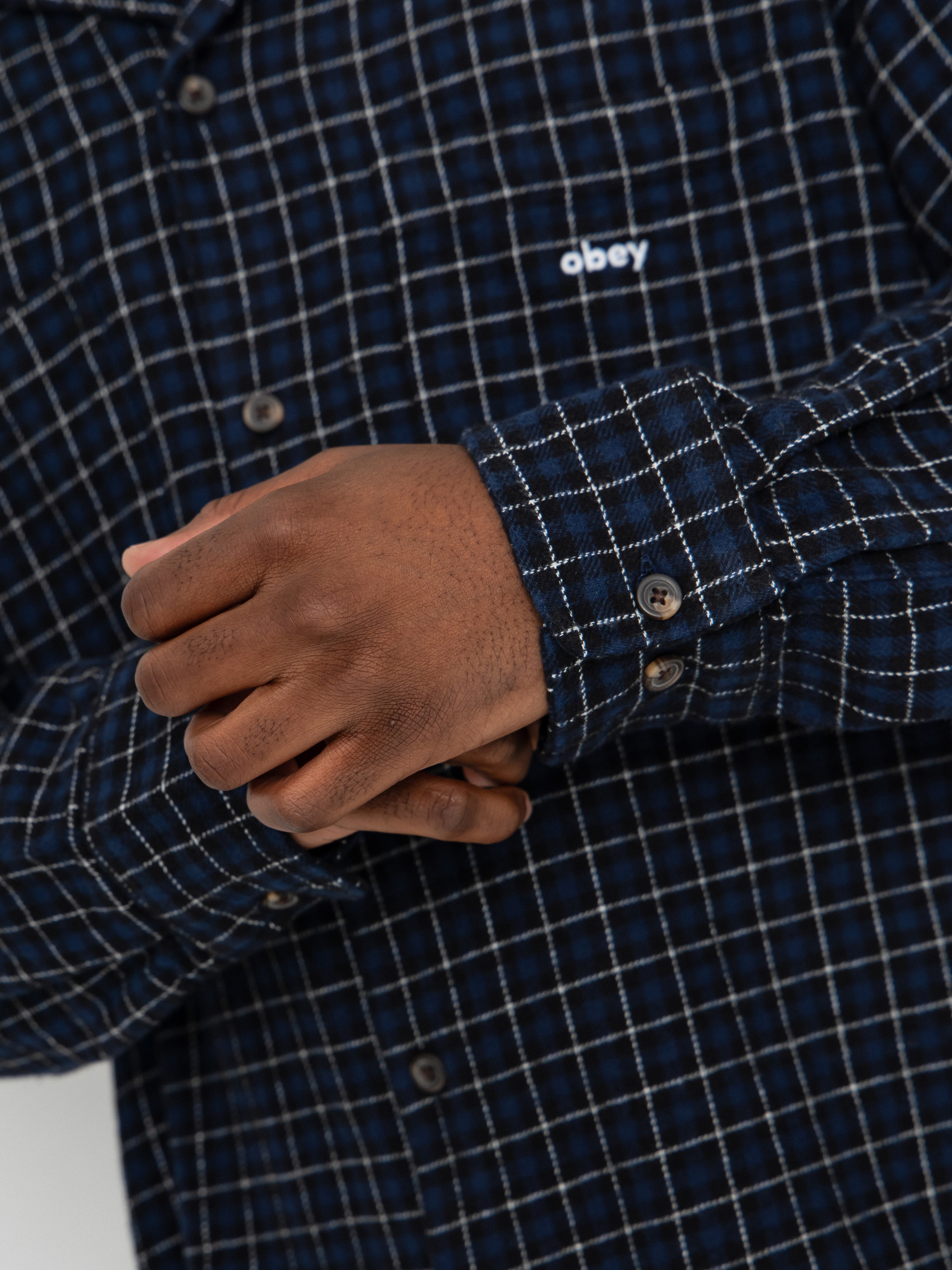 Cămașă OBEY Adams (academy navy multi)