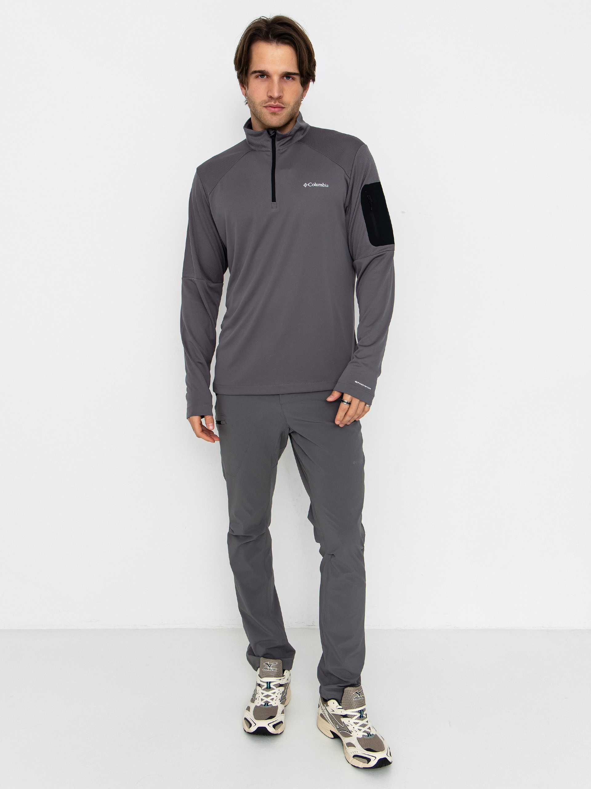Hanorac din fleece Columbia Tech Knit 1/4 Zip (city grey/blac)