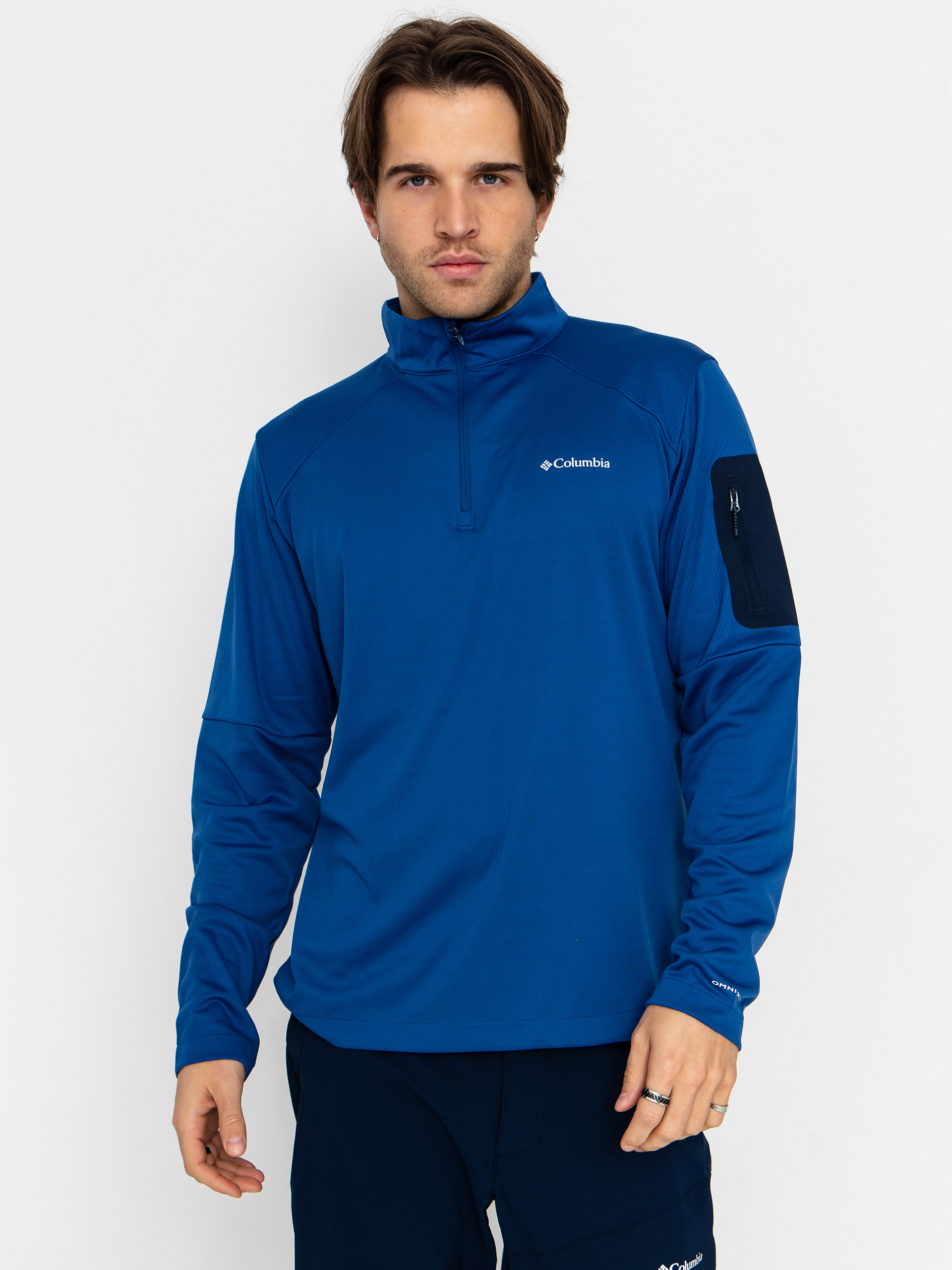 Hanorac din fleece Columbia Tech Knit 1/4 Zip (mtn blue/coll)