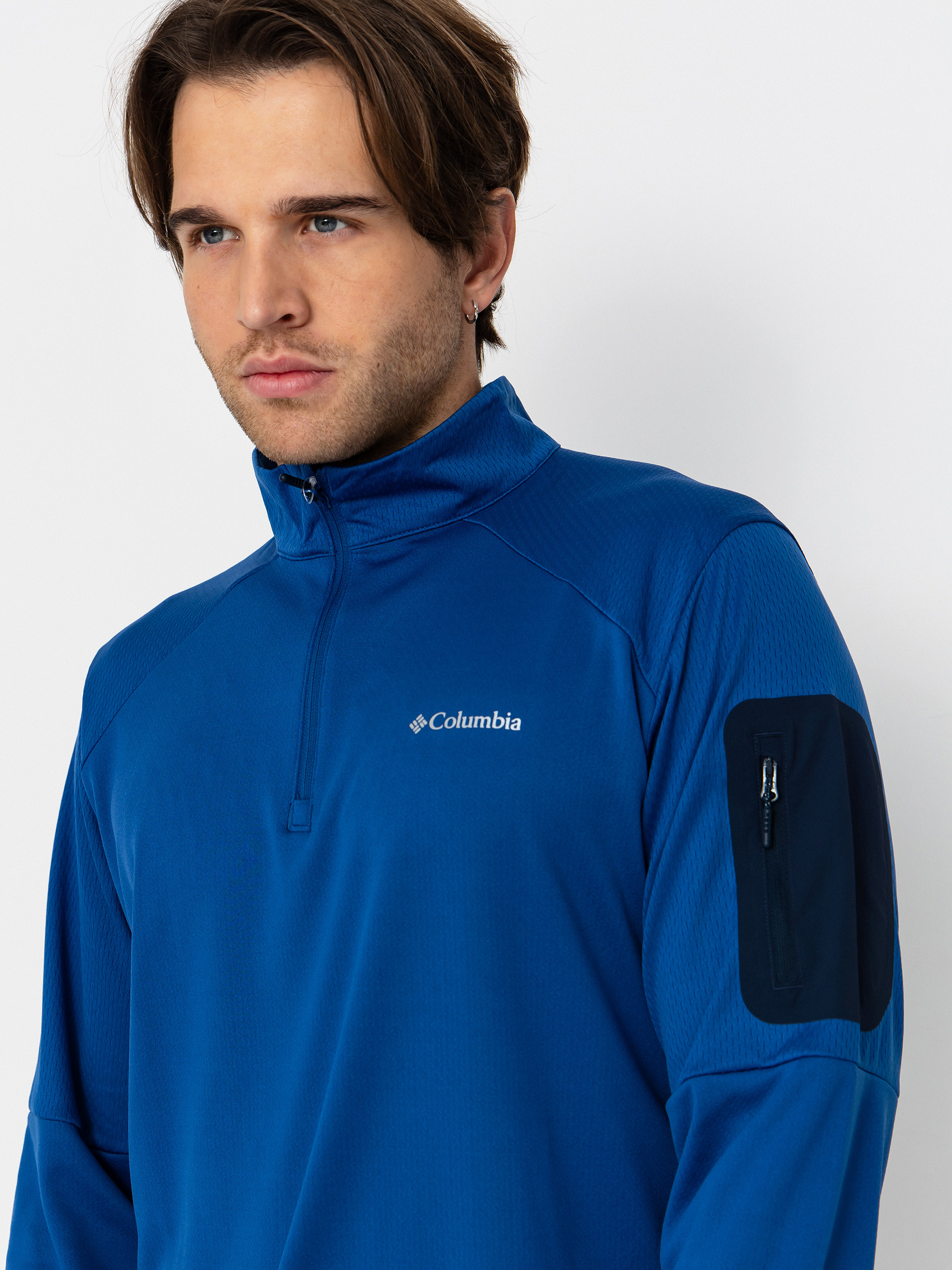 Pentru bărbați Hanorac din fleece Columbia Tech Knit 1/4 Zip (mtn blue/coll)