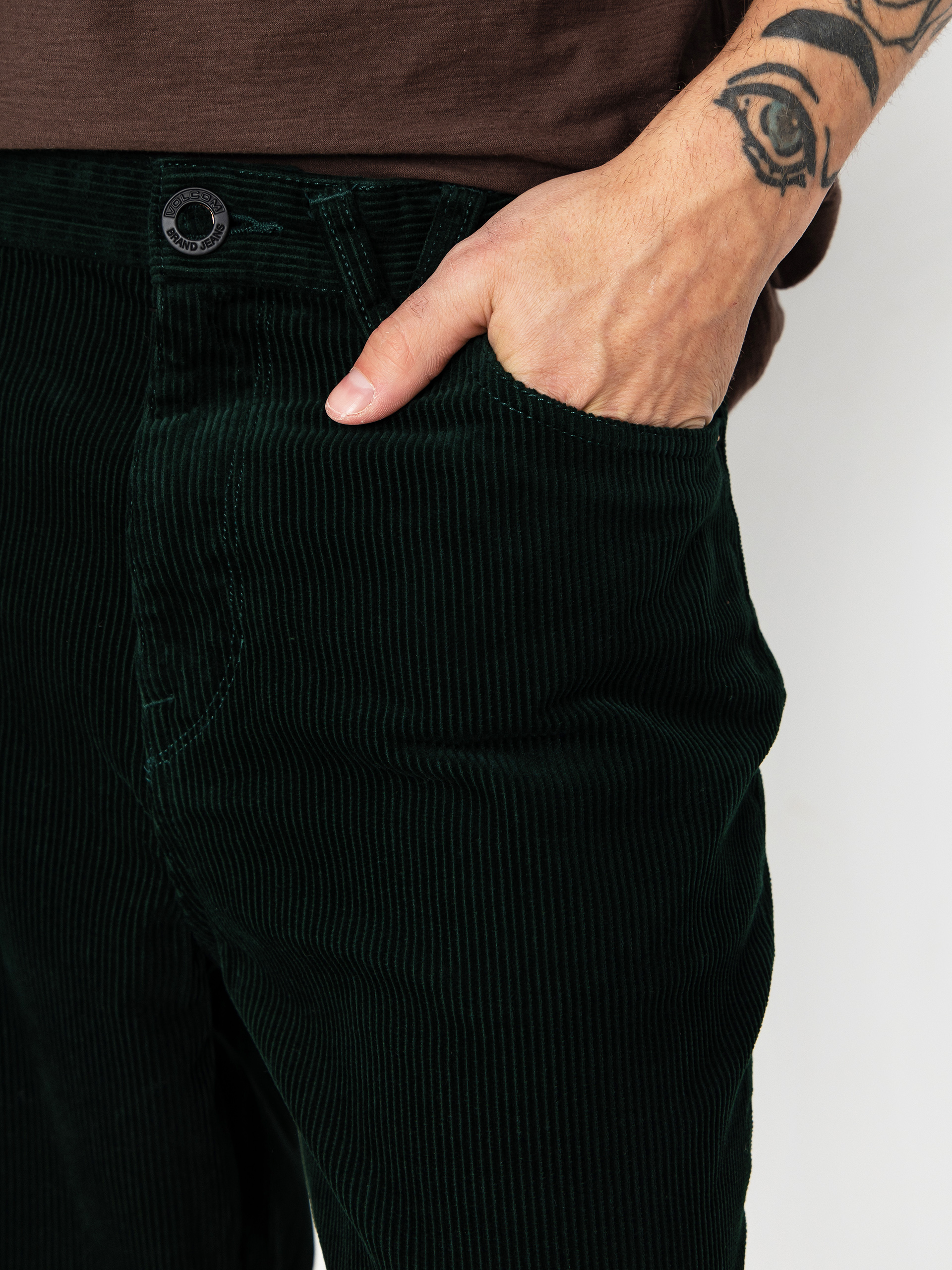 Pantaloni Volcom Billow Tapered Cord (scarab)