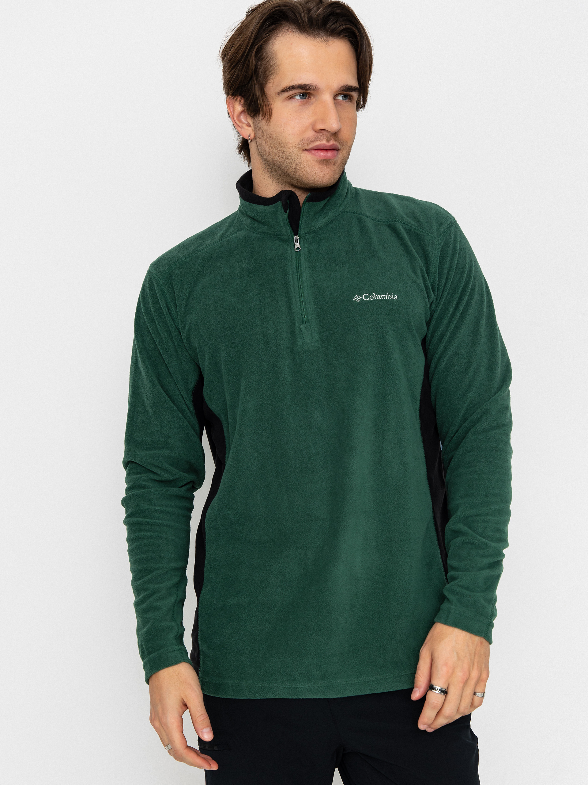 Hanorac din fleece Columbia Klamath Range II Half Zip (rain forest/black)