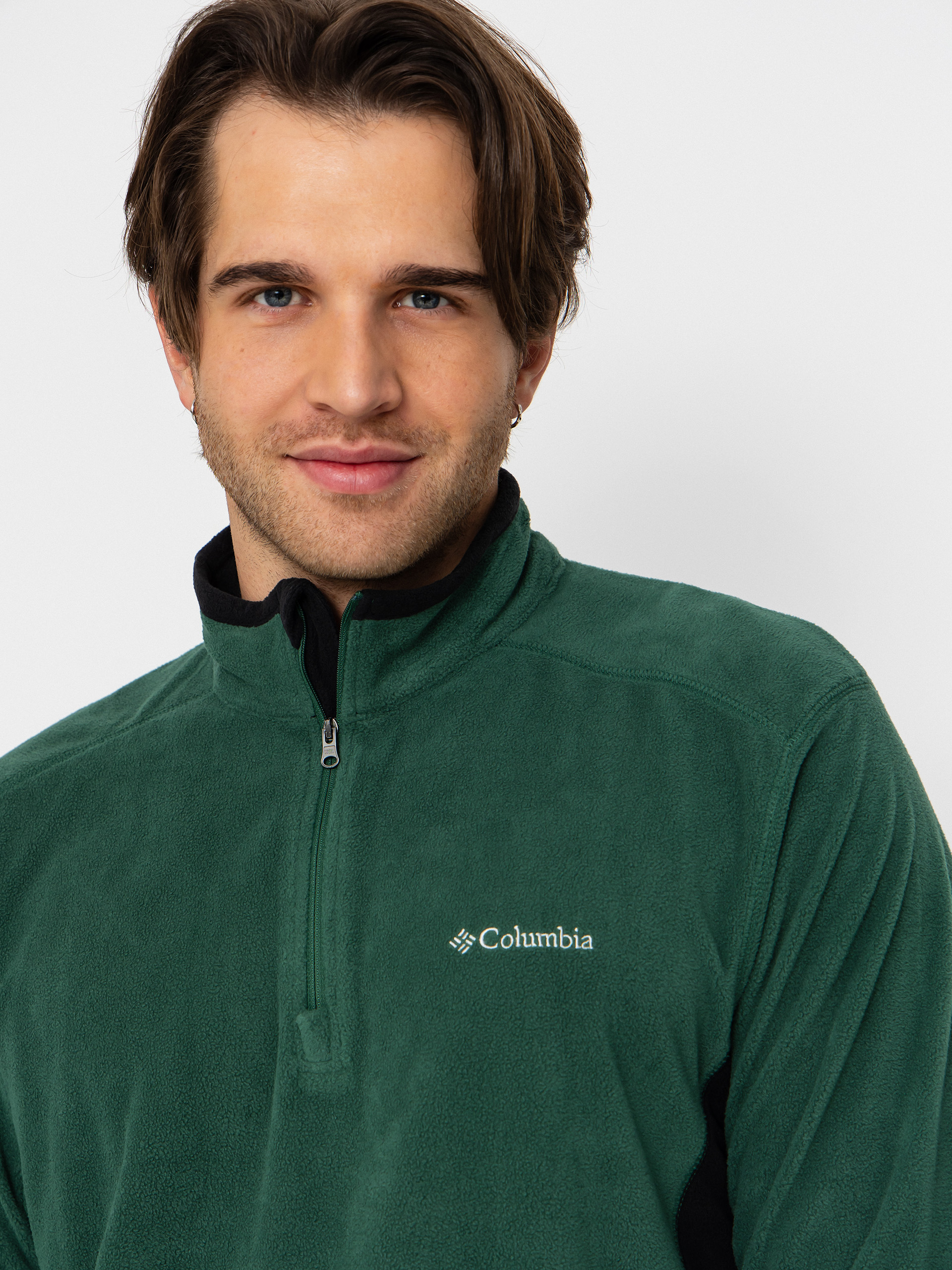 Pentru bărbați Hanorac din fleece Columbia Klamath Range II Half Zip (rain forest/black)