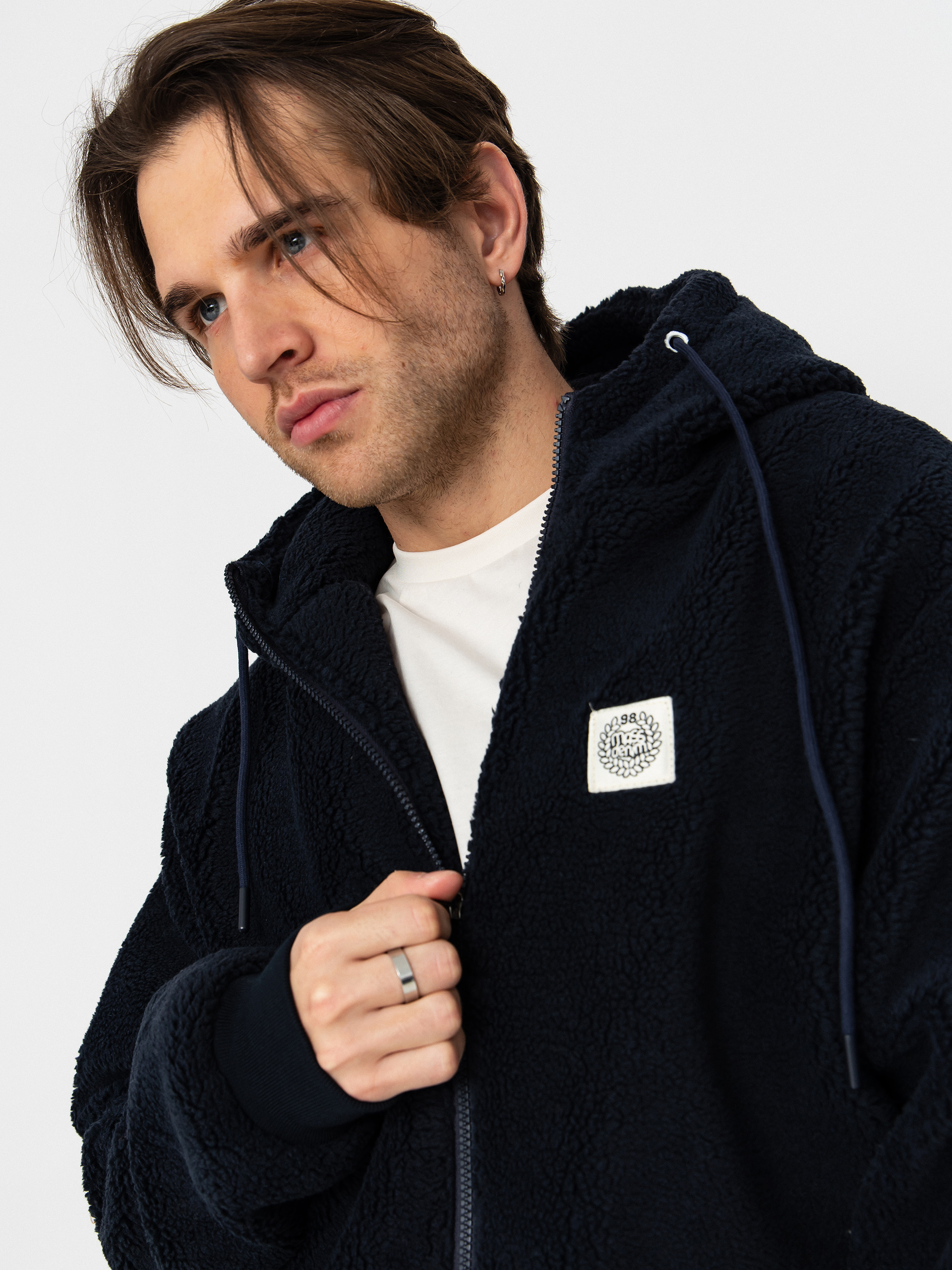 Geacă MassDnm Patch Teddy Zip Hoody (navy)
