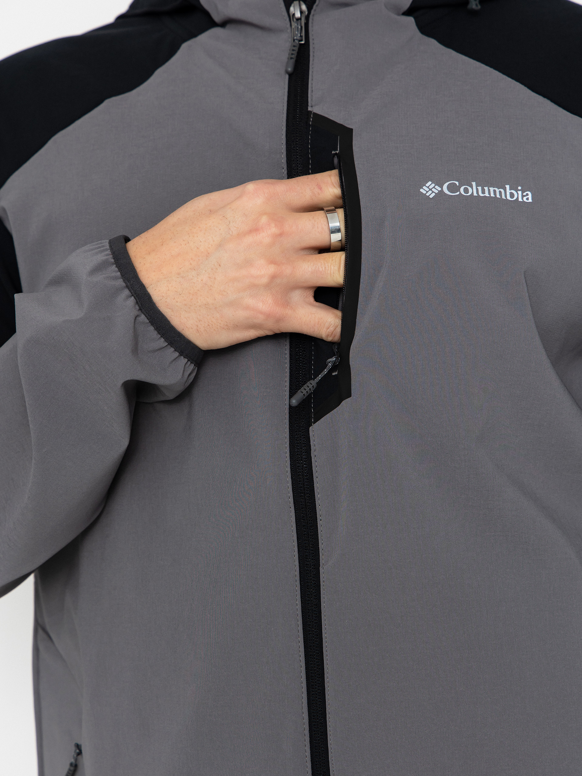 Geacă Columbia Tech Softshell HD (city grey/black)