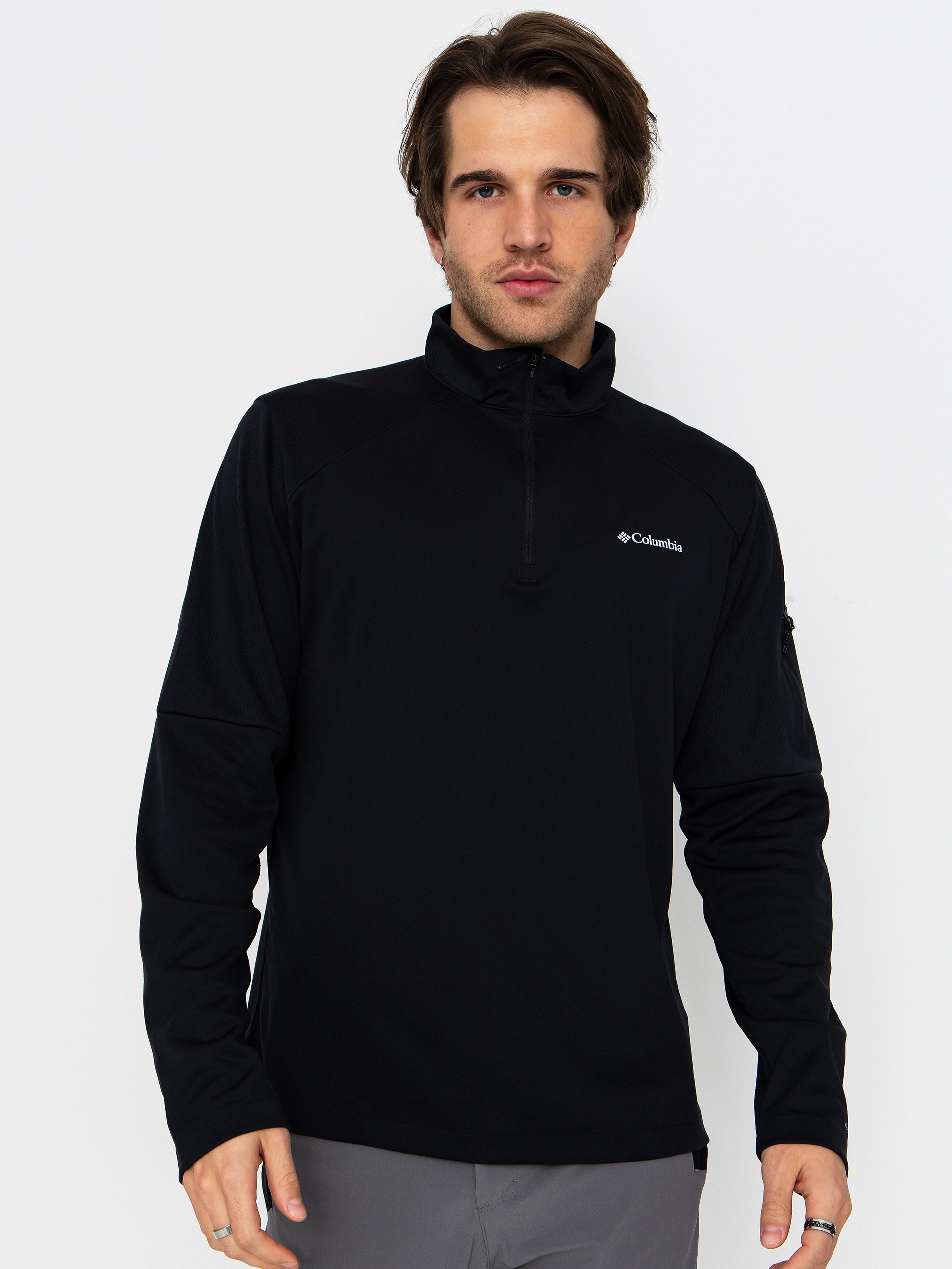 Hanorac din fleece Columbia Tech Knit 1/4 Zip (black)