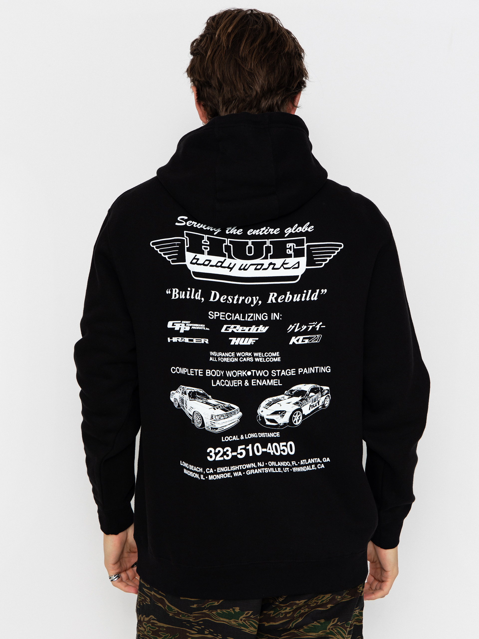 Hanorac cu glugă HUF X Greddy Body Works HD