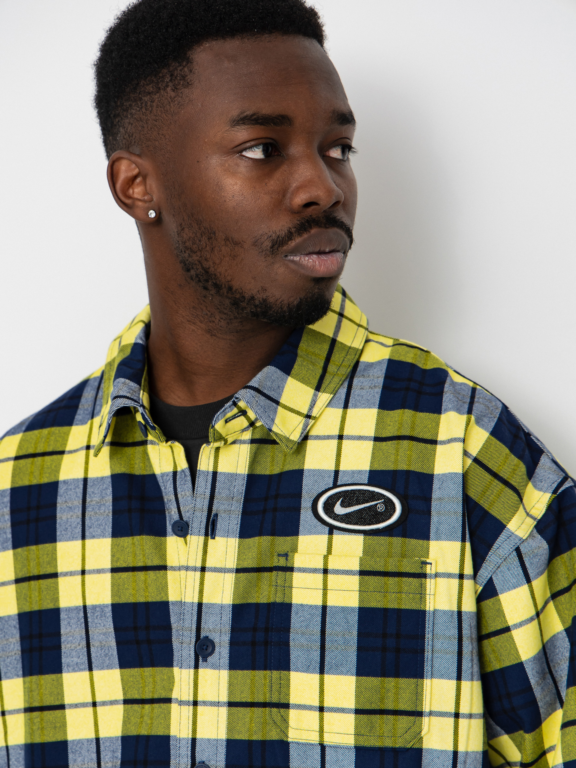 Cămașă Nike SB Flnnl Koston (midnight navy/speed yellow)